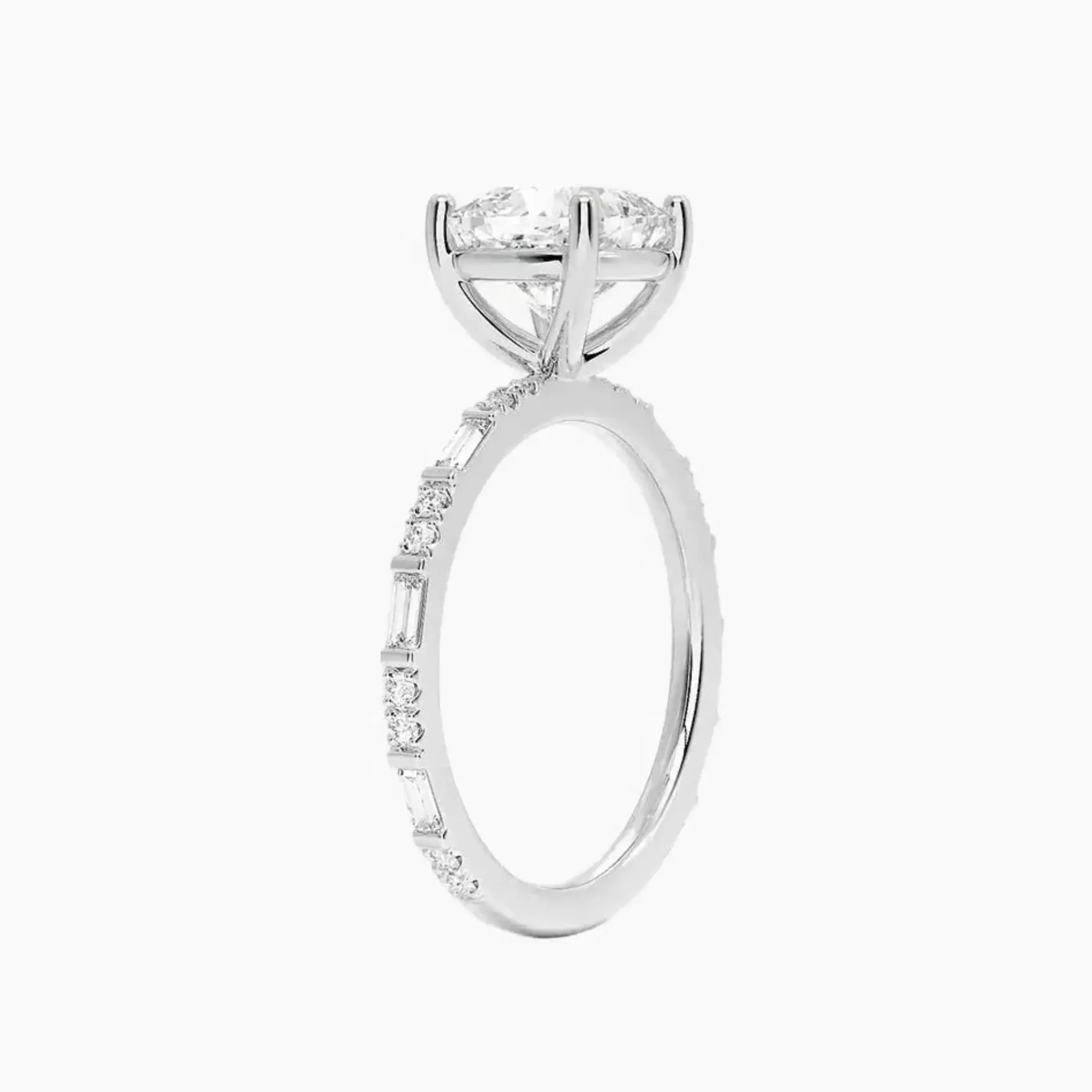 OBSER296 - Evelina Solitaire Cushion engagement ring setting view 2