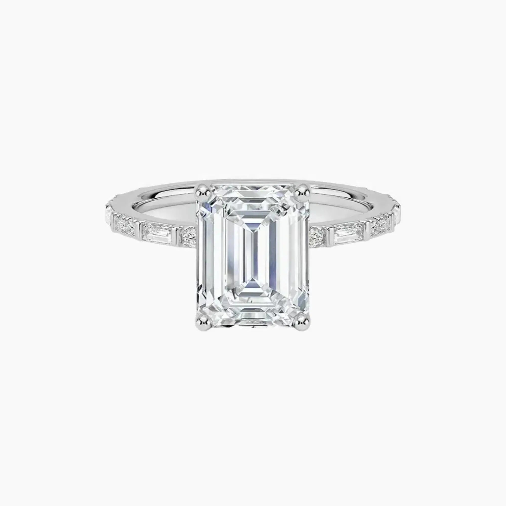 OBSER294 - Evelina Solitaire Emerald engagement ring setting view 1