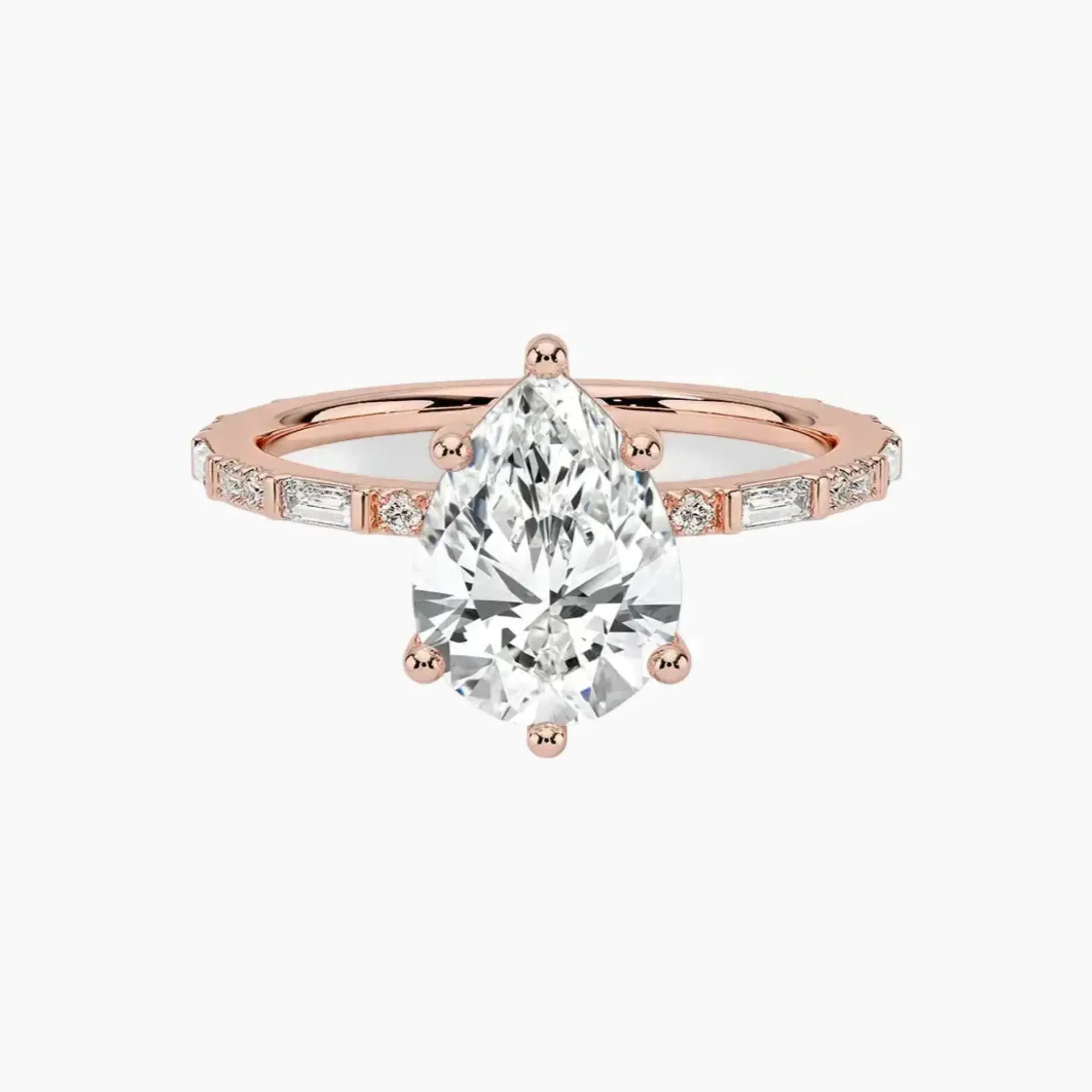 OBSER146 - Evelina Solitaire Pear engagement ring setting view 4