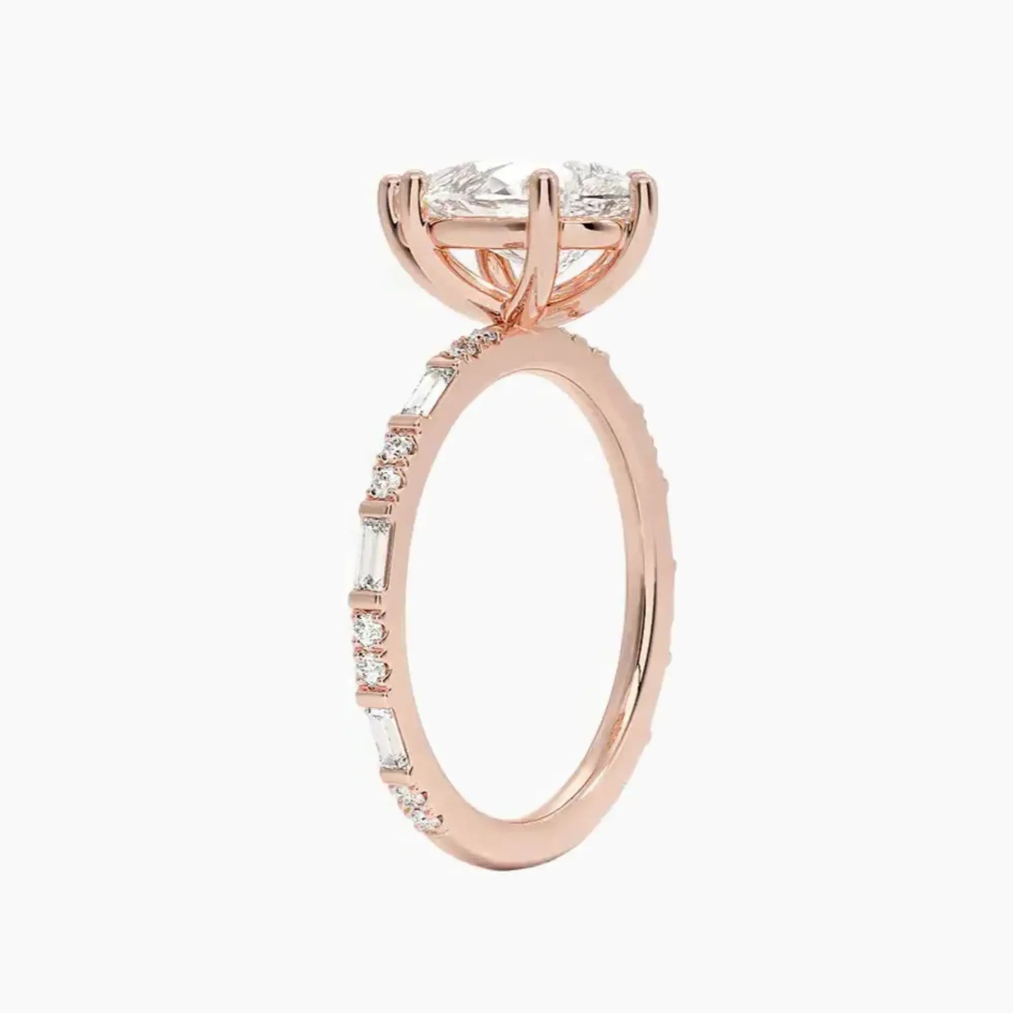 OBSER146 - Evelina Solitaire Pear engagement ring setting view 5