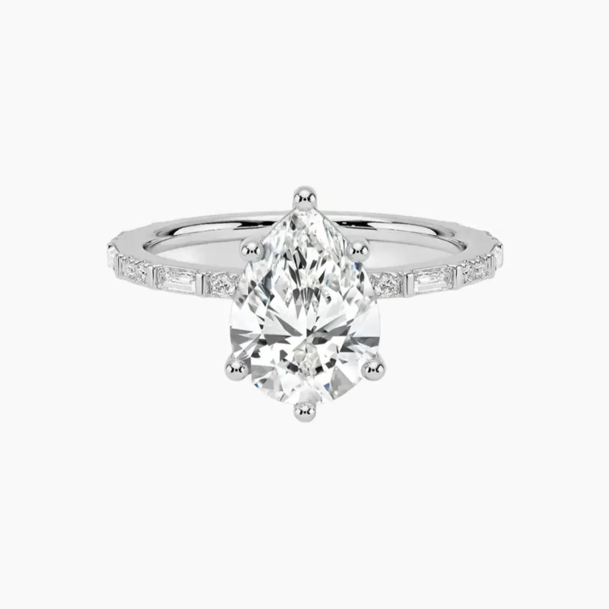 OBSER146 - Evelina Solitaire Pear engagement ring setting view 1