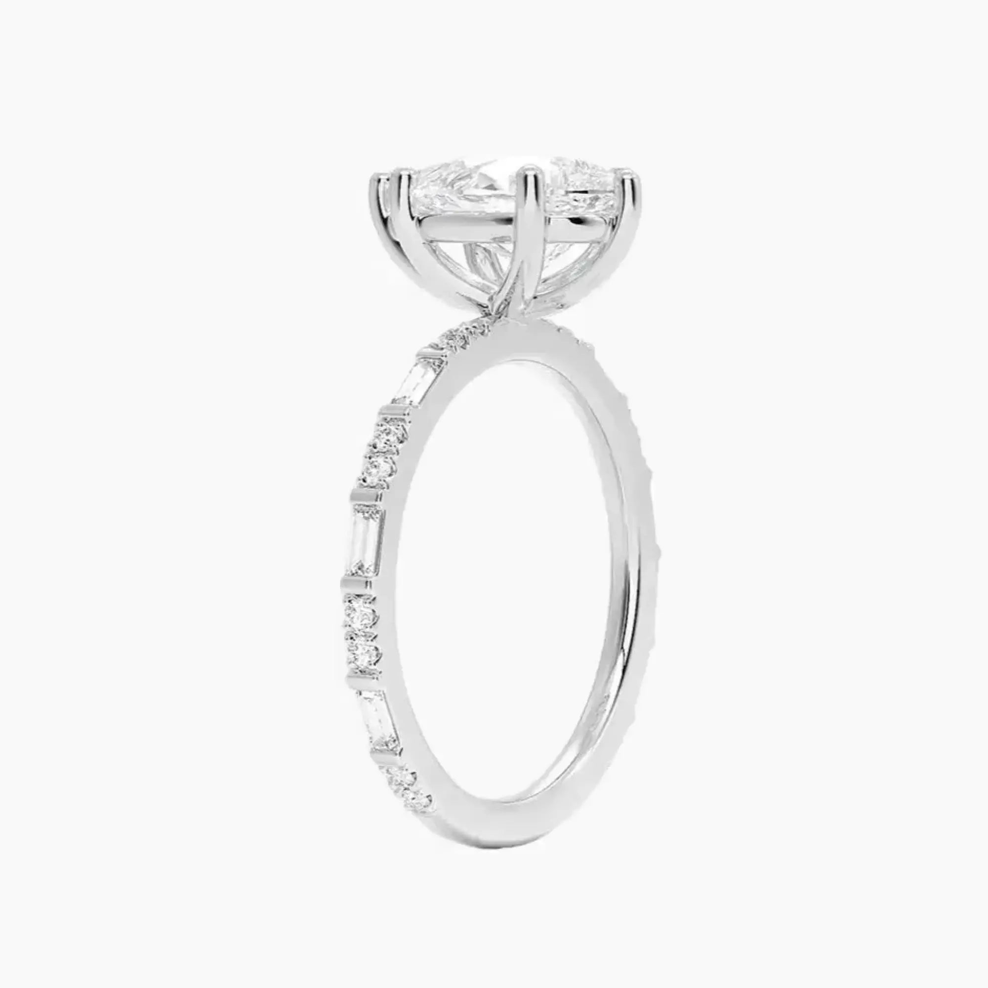 OBSER146 - Evelina Solitaire Pear engagement ring setting view 2