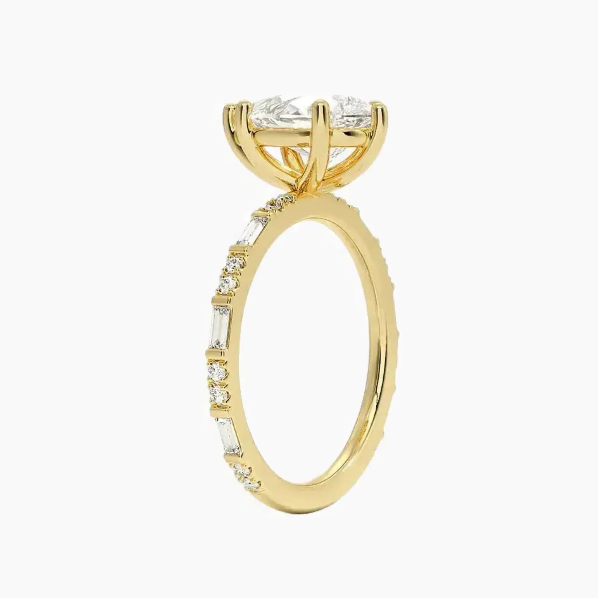 OBSER146 - Evelina Solitaire Pear engagement ring setting view 8