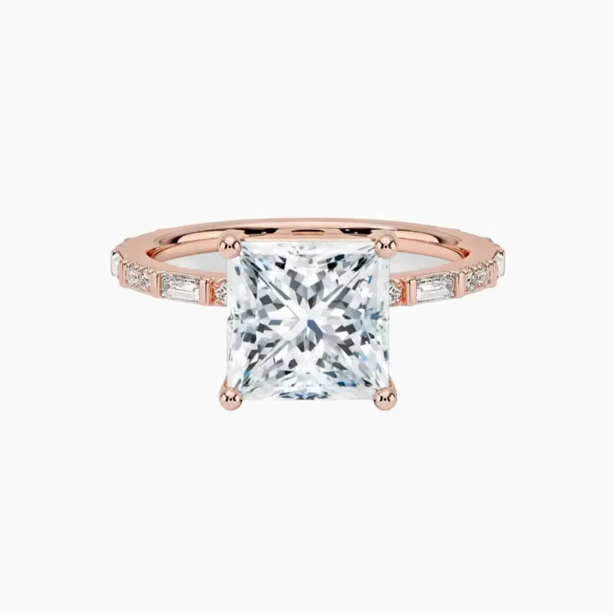 OBSER295 - Evelina Solitaire Princess engagement ring setting view 4
