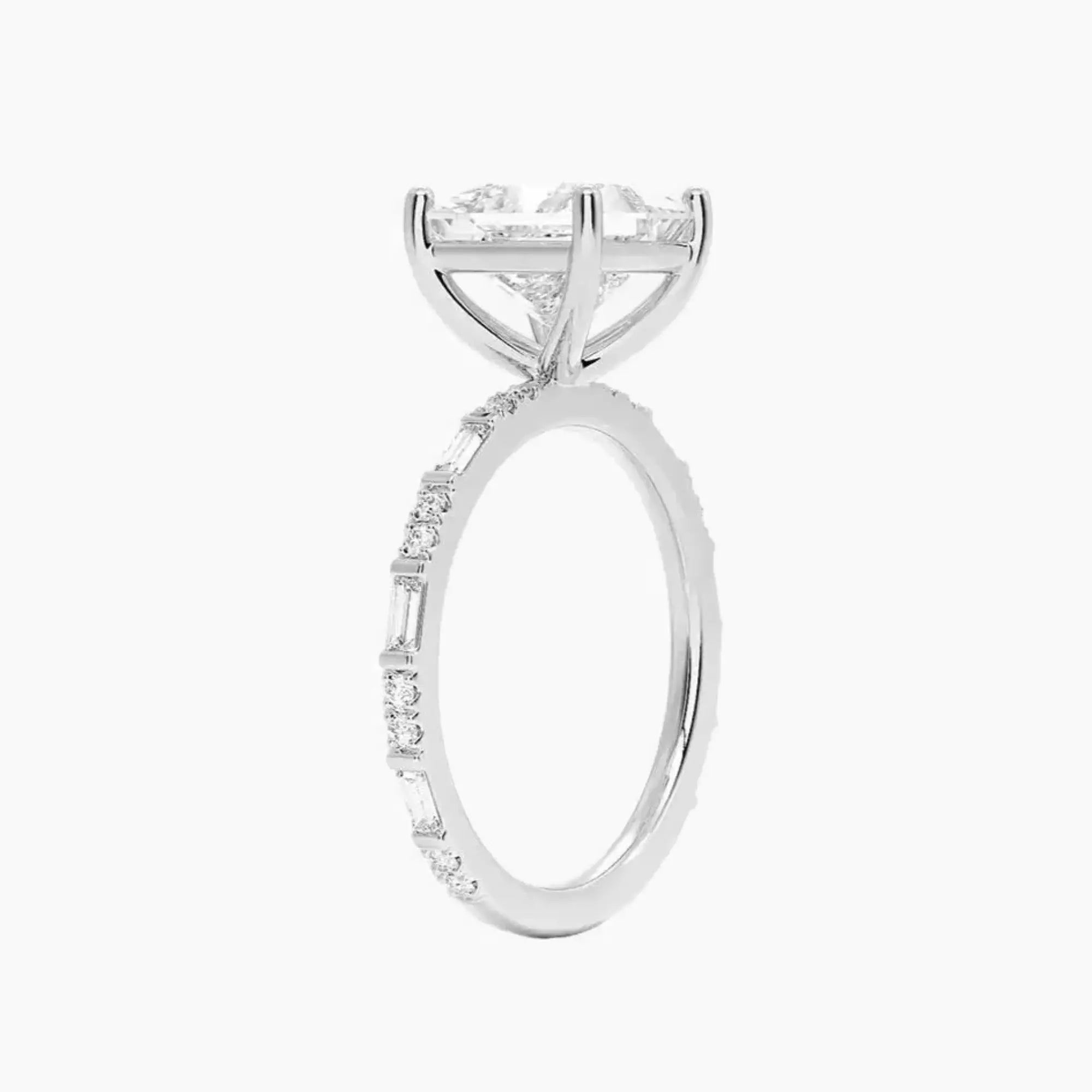 OBSER295 - Evelina Solitaire Princess engagement ring setting view 2