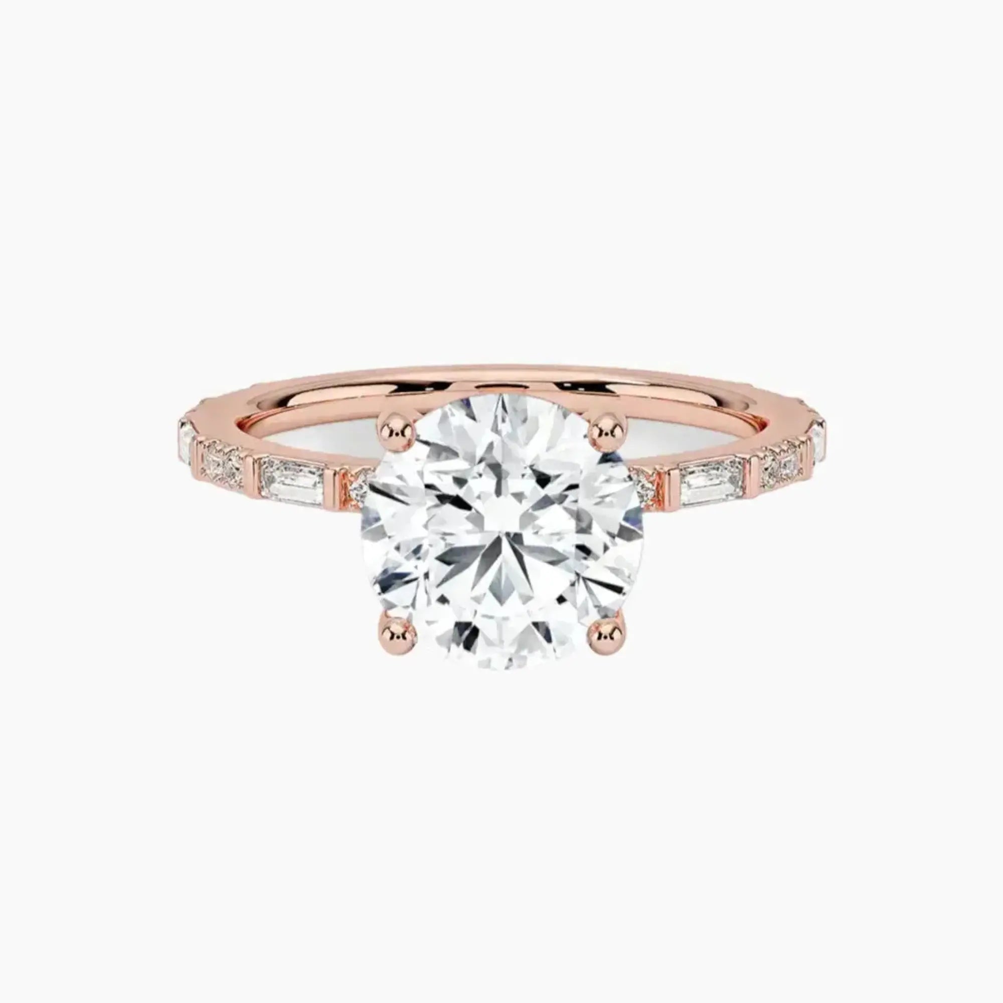 OBSER298 - Evelina Solitaire Round engagement ring setting view 4