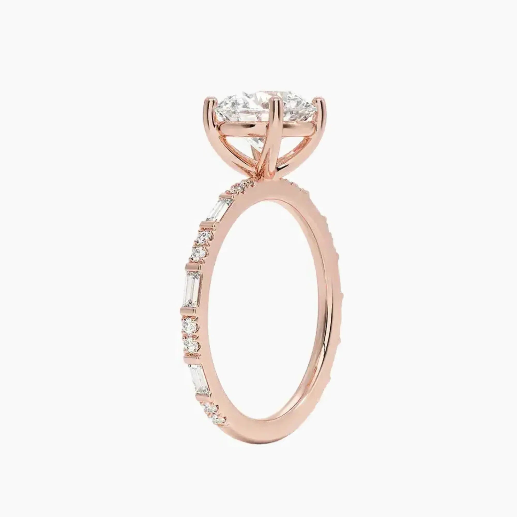 OBSER298 - Evelina Solitaire Round engagement ring setting view 5