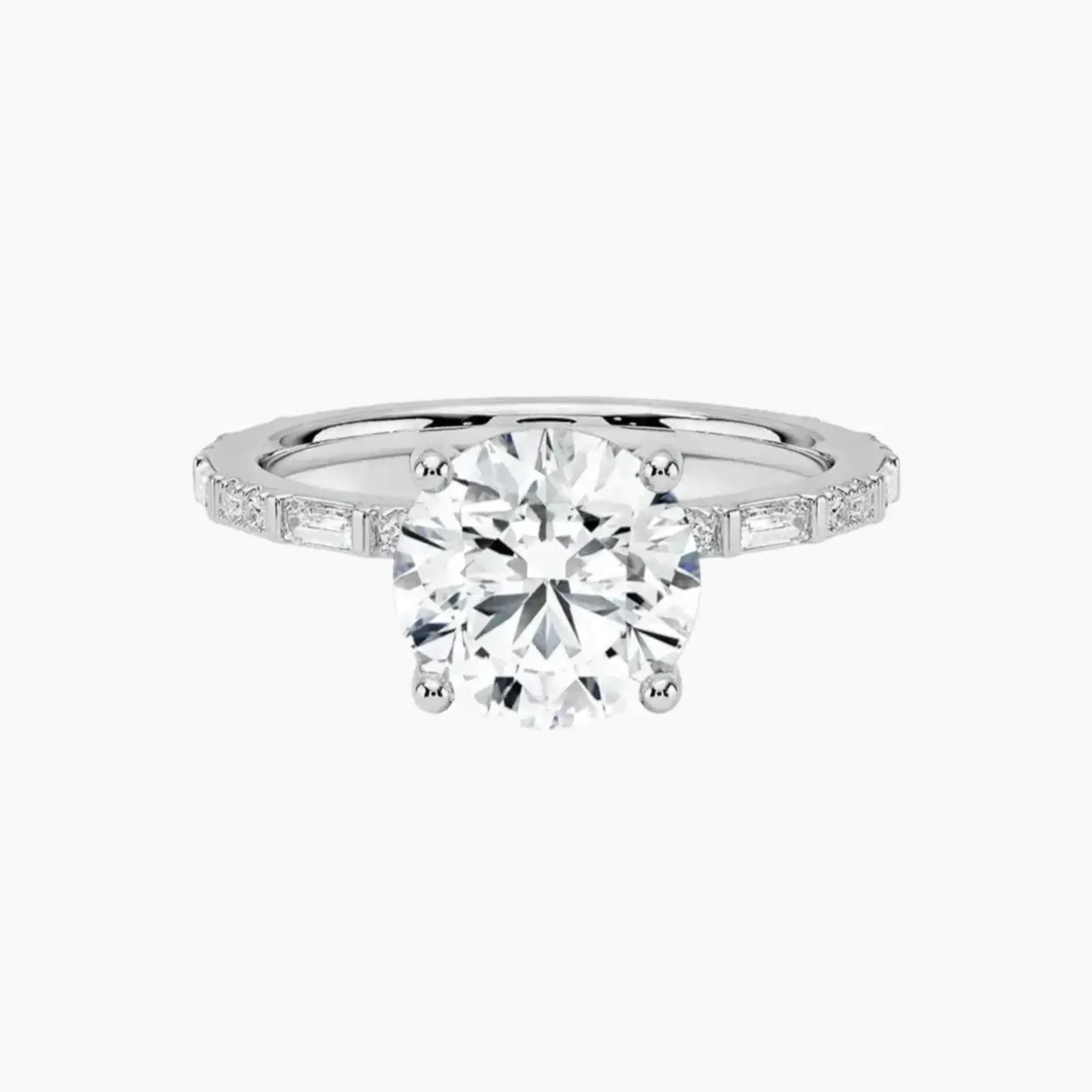 OBSER298 - Evelina Solitaire Round engagement ring setting view 1