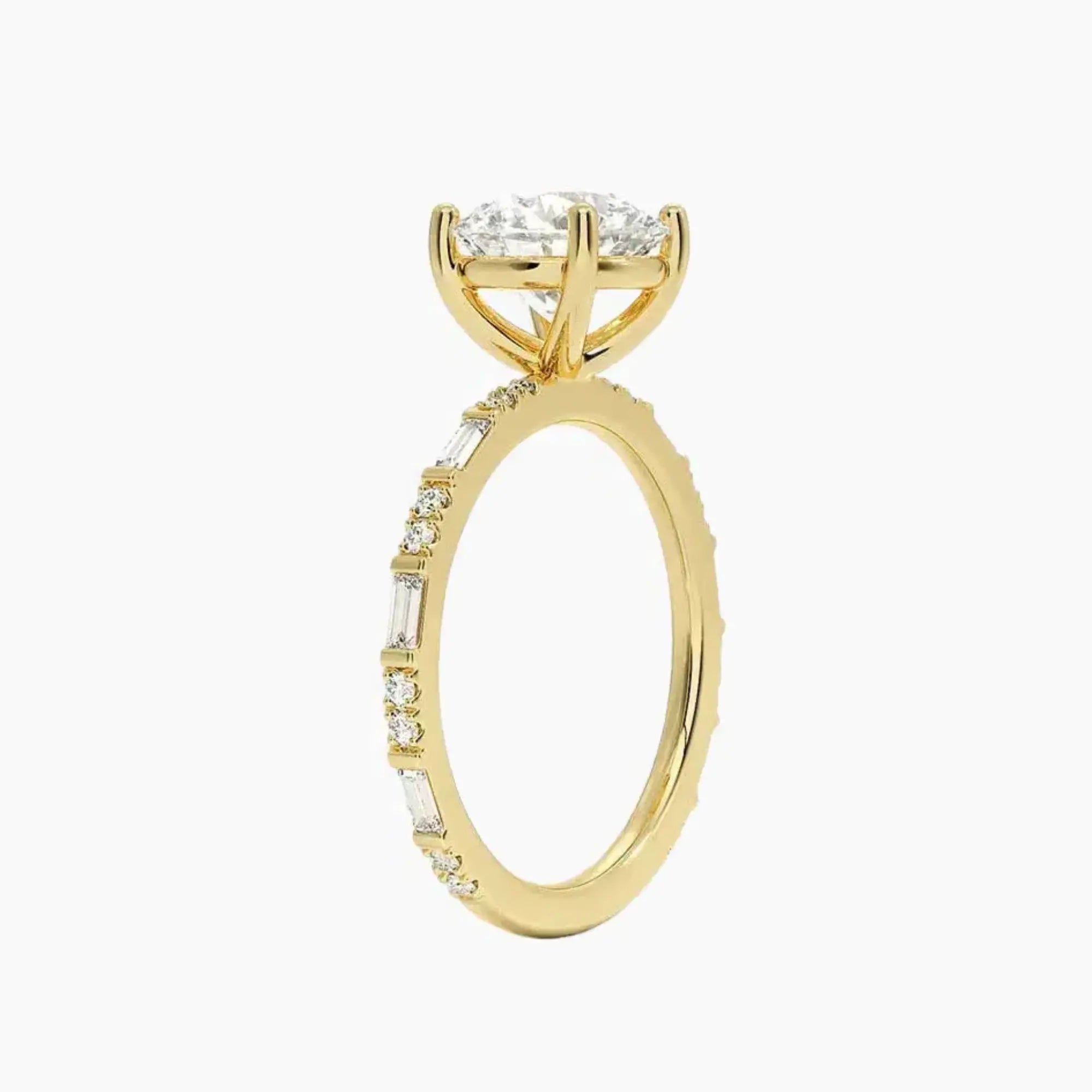 OBSER298 - Evelina Solitaire Round engagement ring setting view 8
