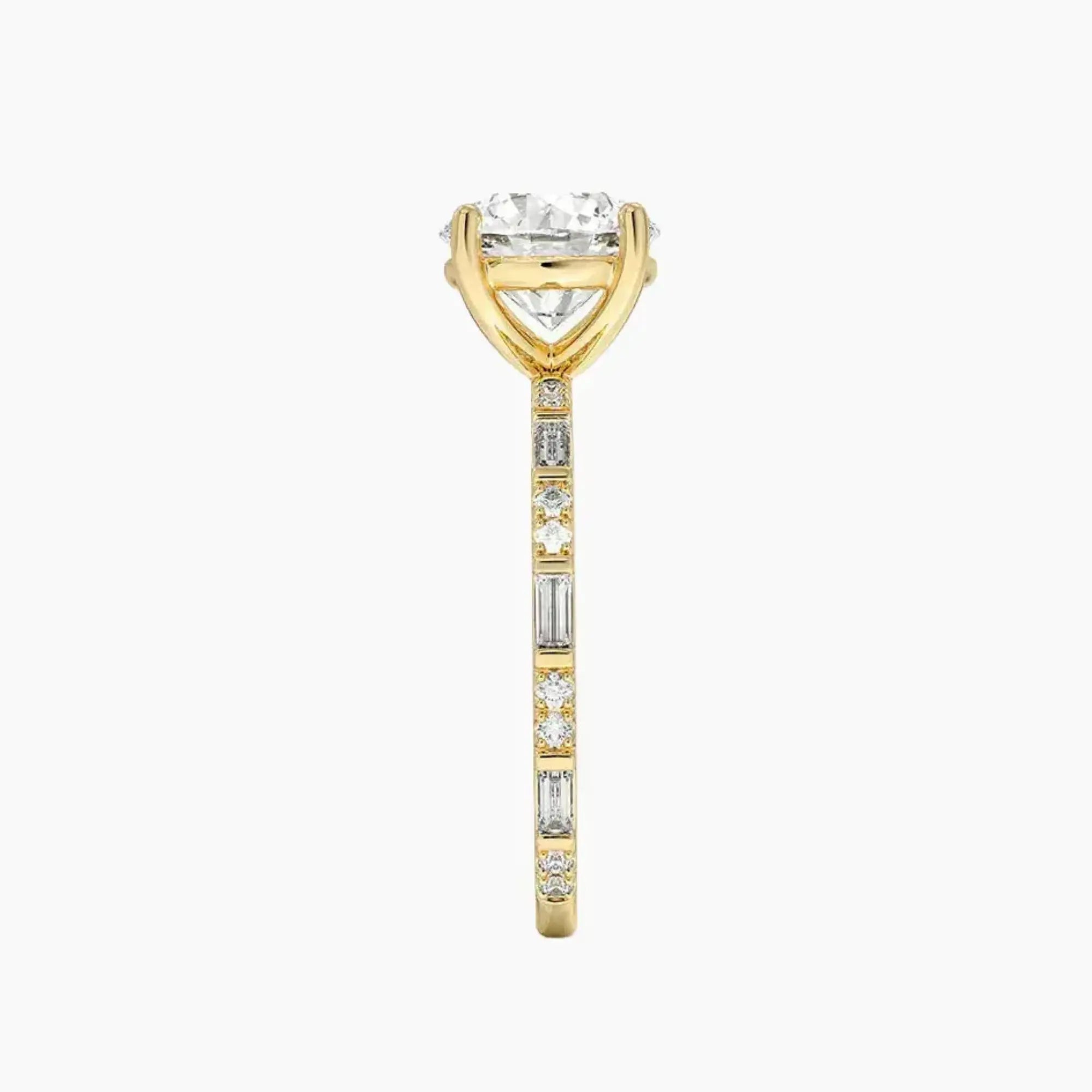 OBSER298 - Evelina Solitaire Round engagement ring setting view 9