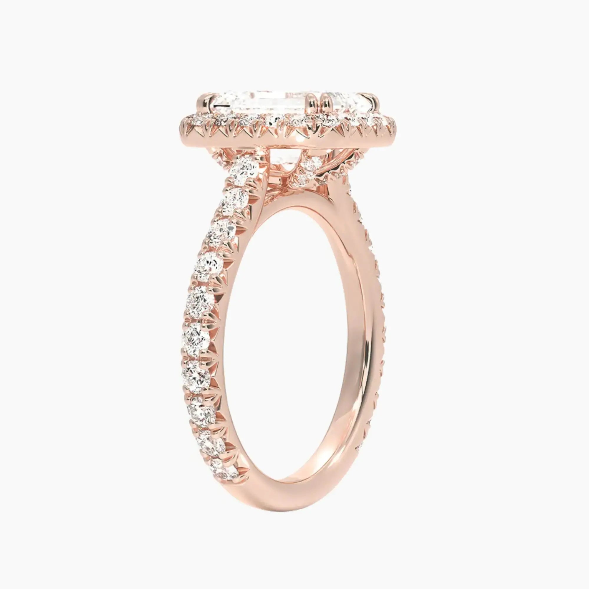 OBSER514 - Ophelia Halo Emerald engagement ring setting view 5