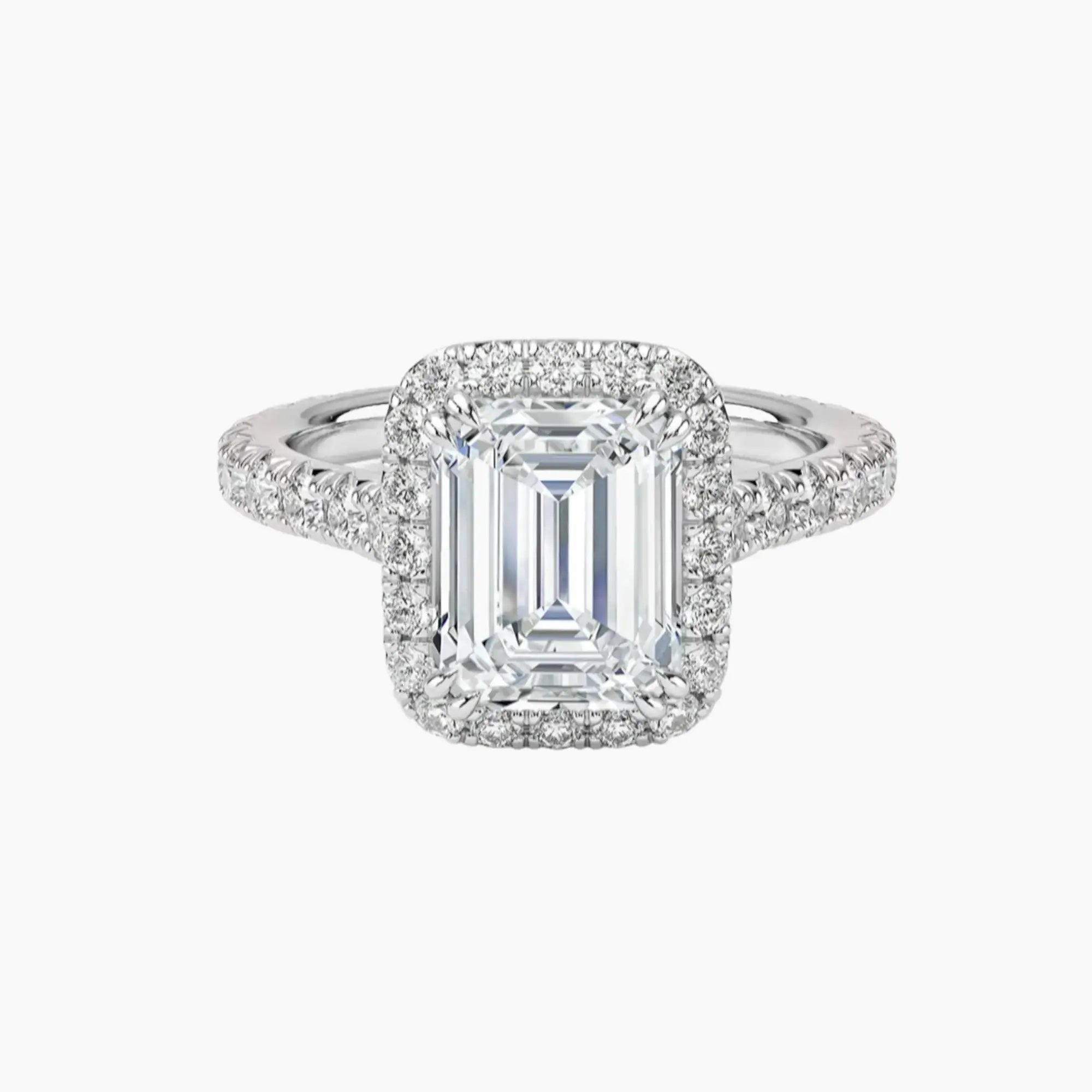 OBSER514 - Ophelia Halo Emerald engagement ring setting view 1
