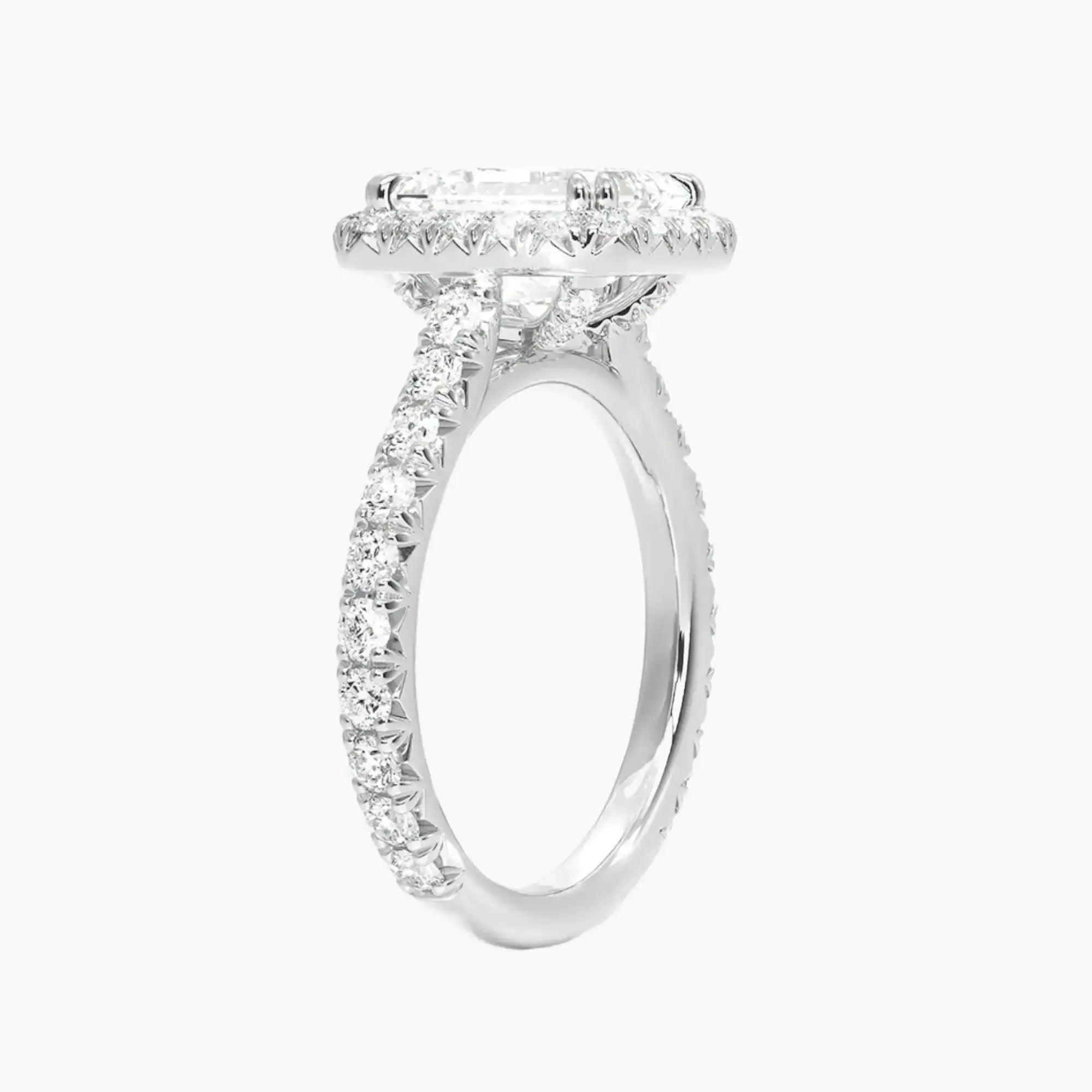 OBSER514 - Ophelia Halo Emerald engagement ring setting view 2