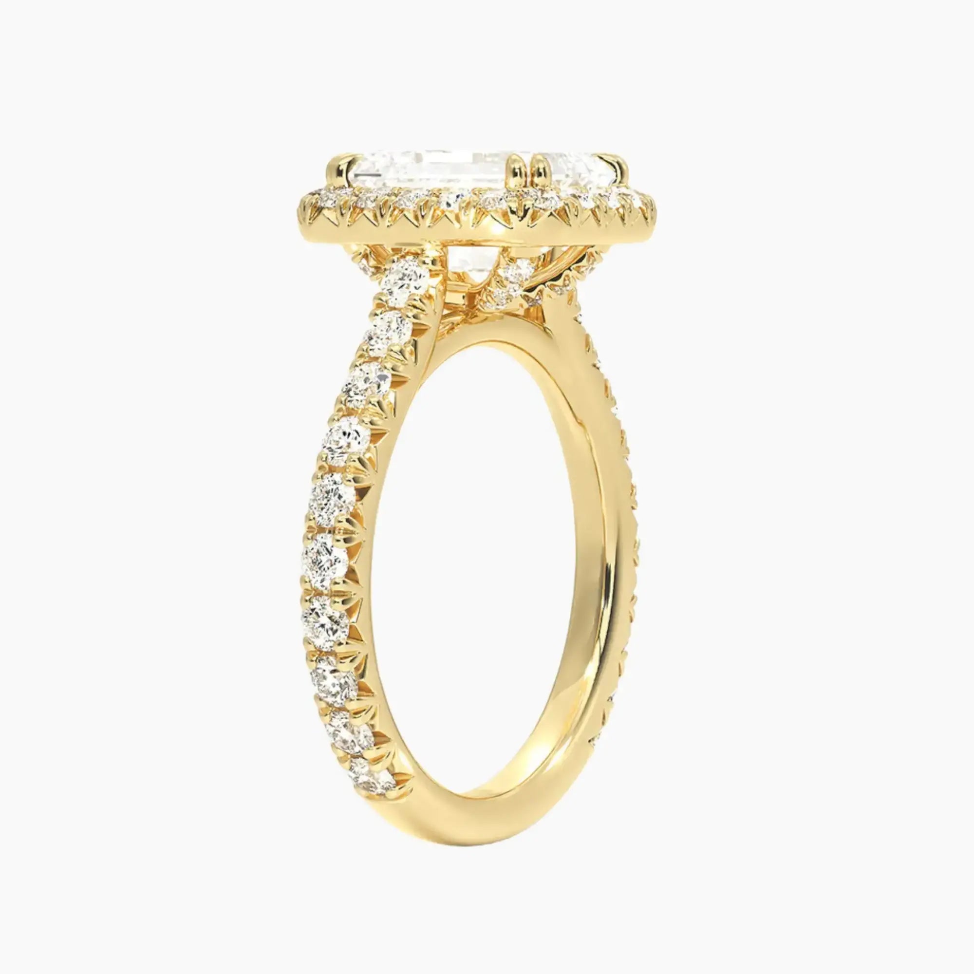 OBSER514 - Ophelia Halo Emerald engagement ring setting view 8