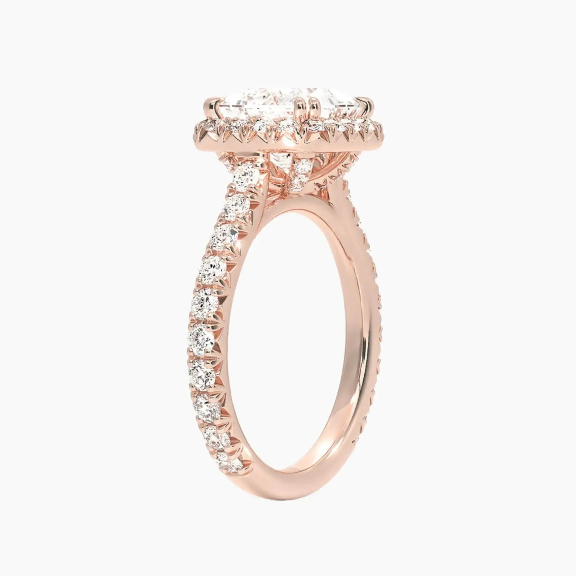 OBSER515 - Ophelia Halo Princess engagement ring setting view 5