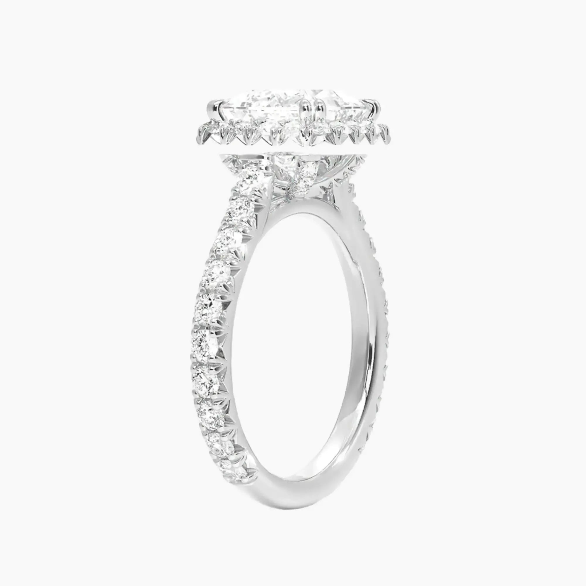 OBSER515 - Ophelia Halo Princess engagement ring setting view 2