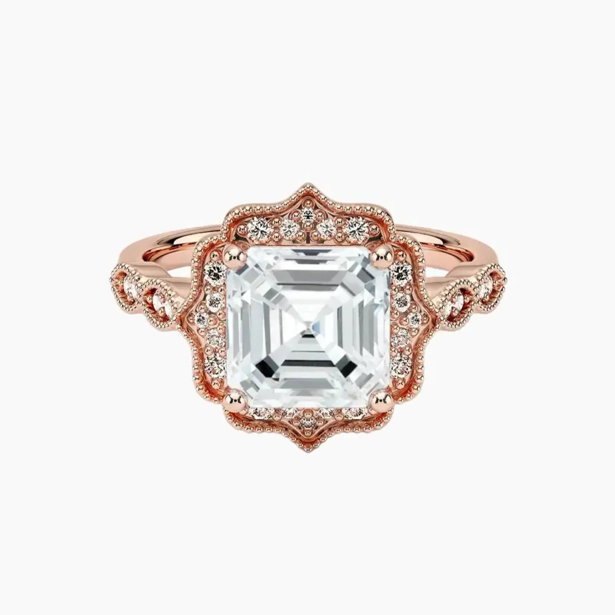 OBSER475 - Talitha Halo Asscher engagement ring setting view 4