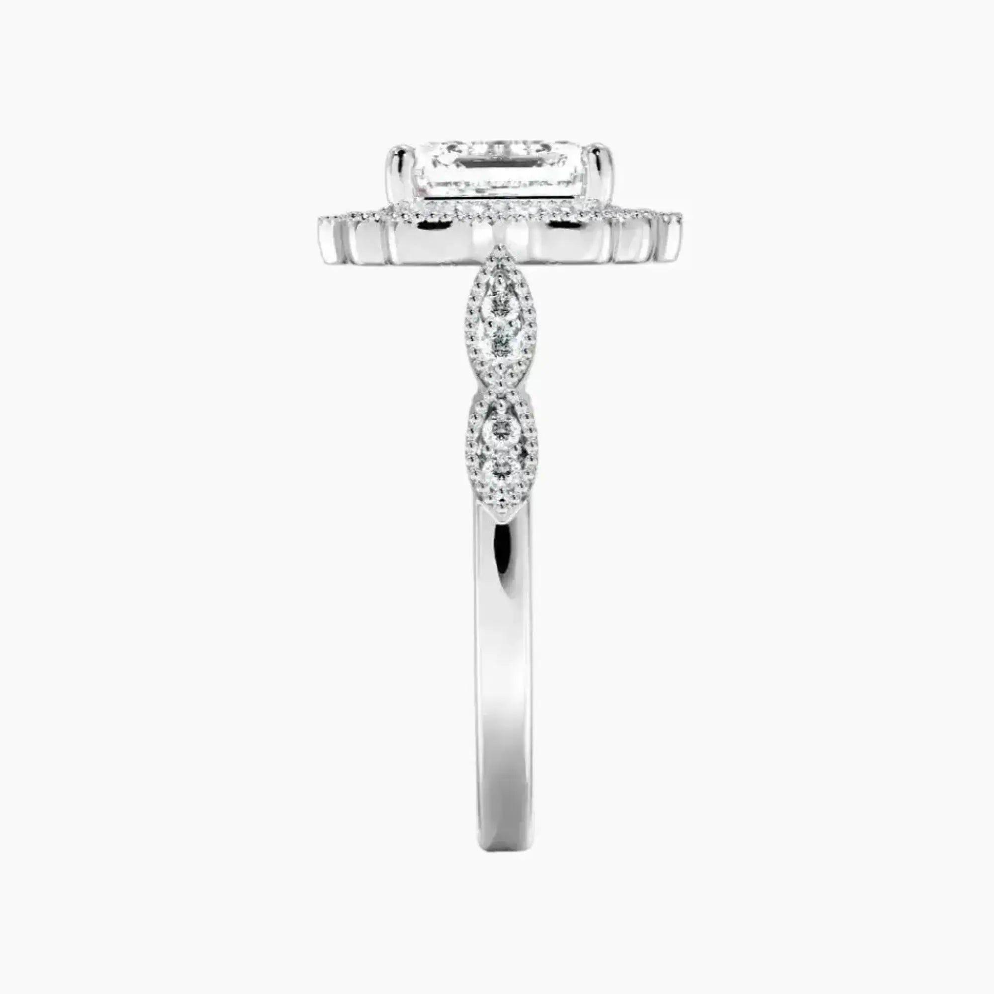 OBSER475 - Talitha Halo Asscher engagement ring setting view 3