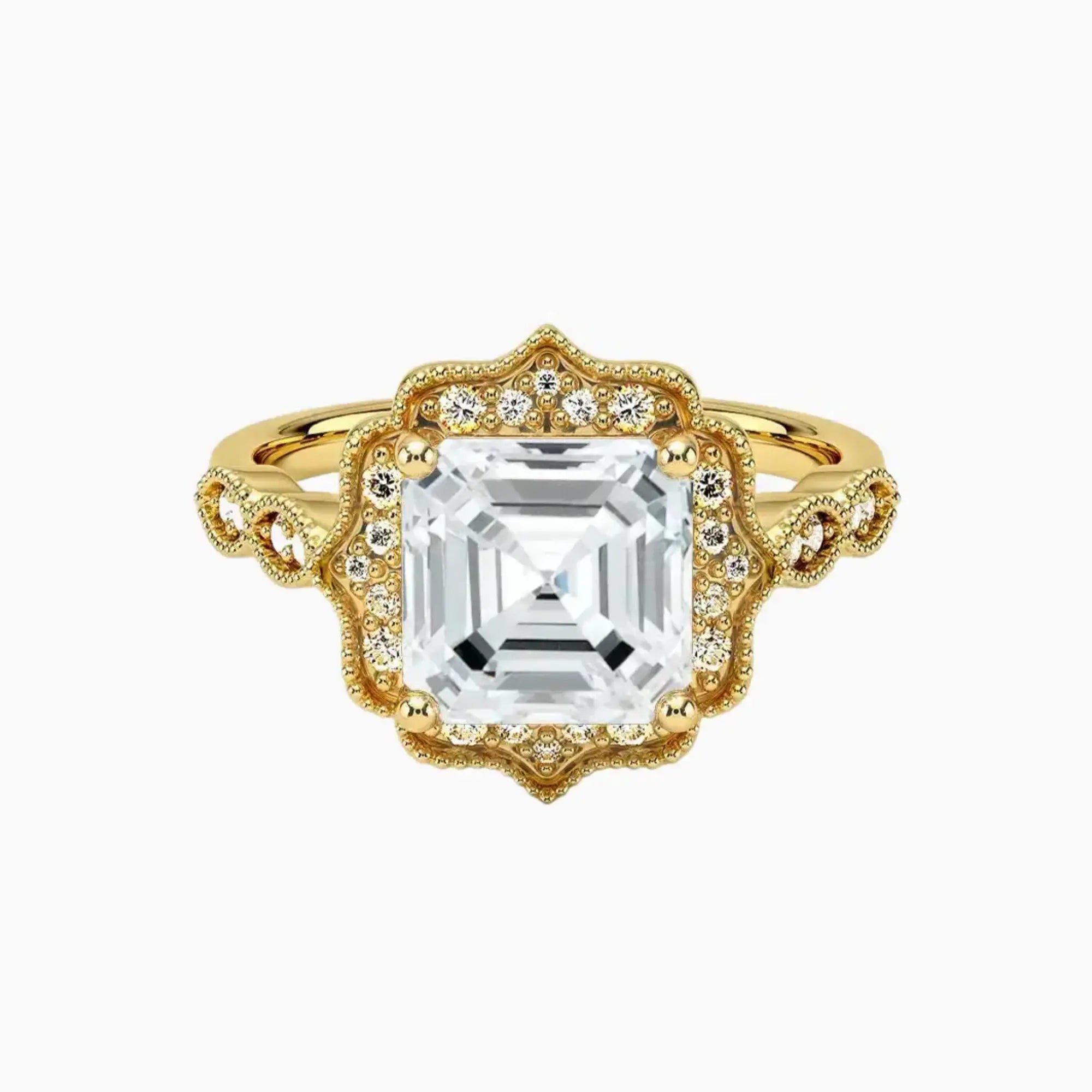 OBSER475 - Talitha Halo Asscher engagement ring setting view 7