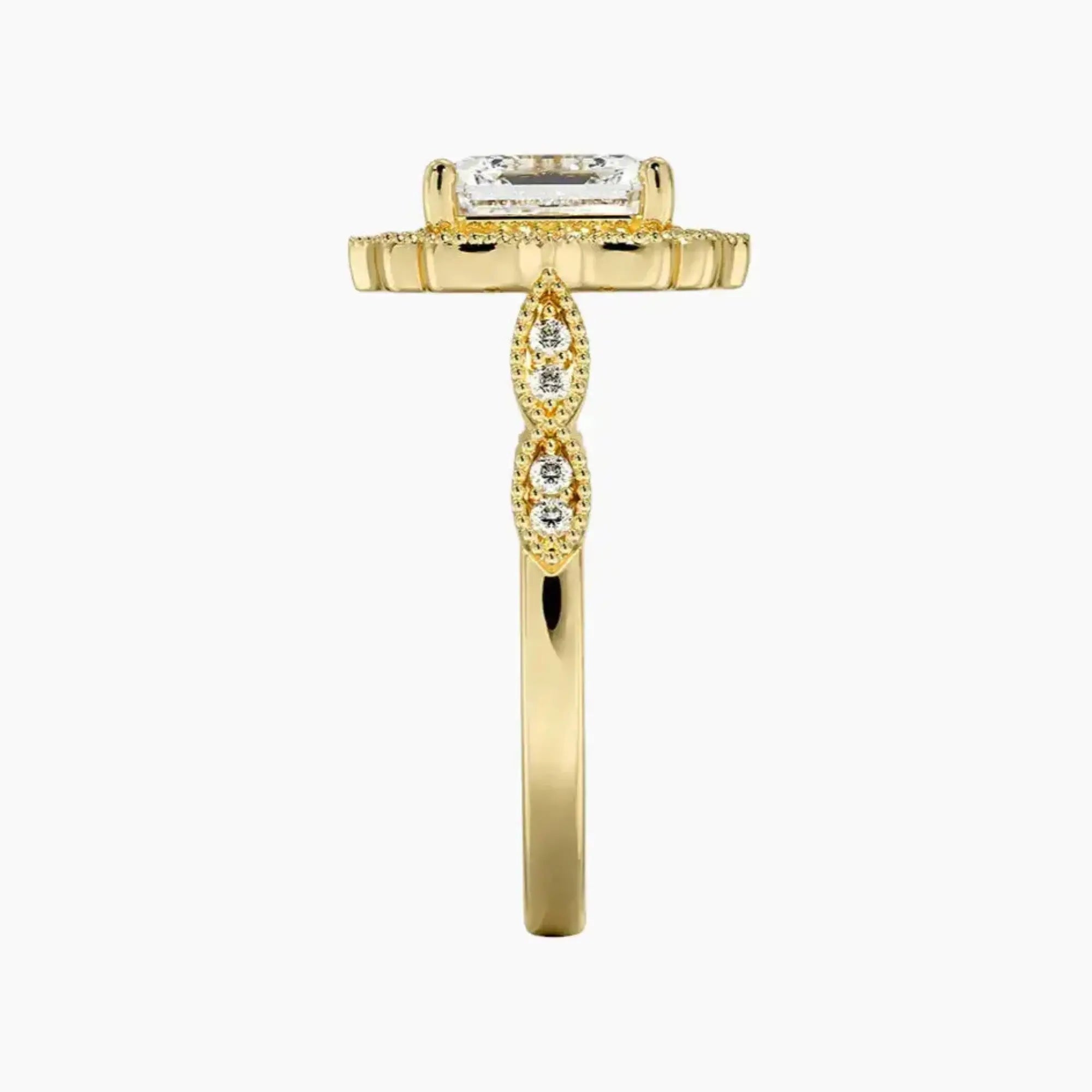 OBSER475 - Talitha Halo Asscher engagement ring setting view 9