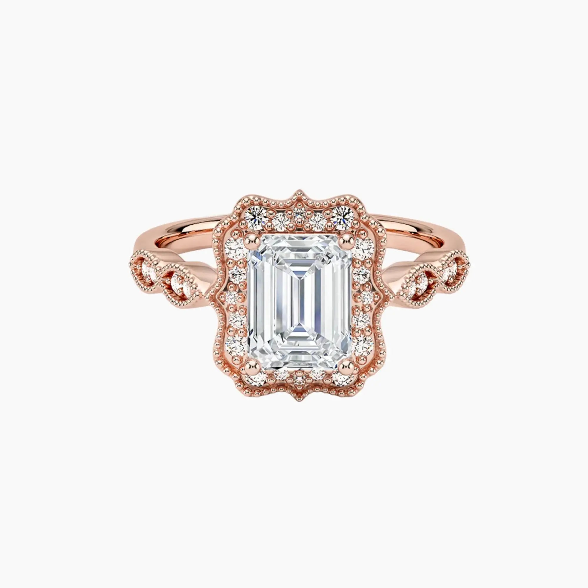 OBSER476 - Talitha Halo Emerald engagement ring setting view 4