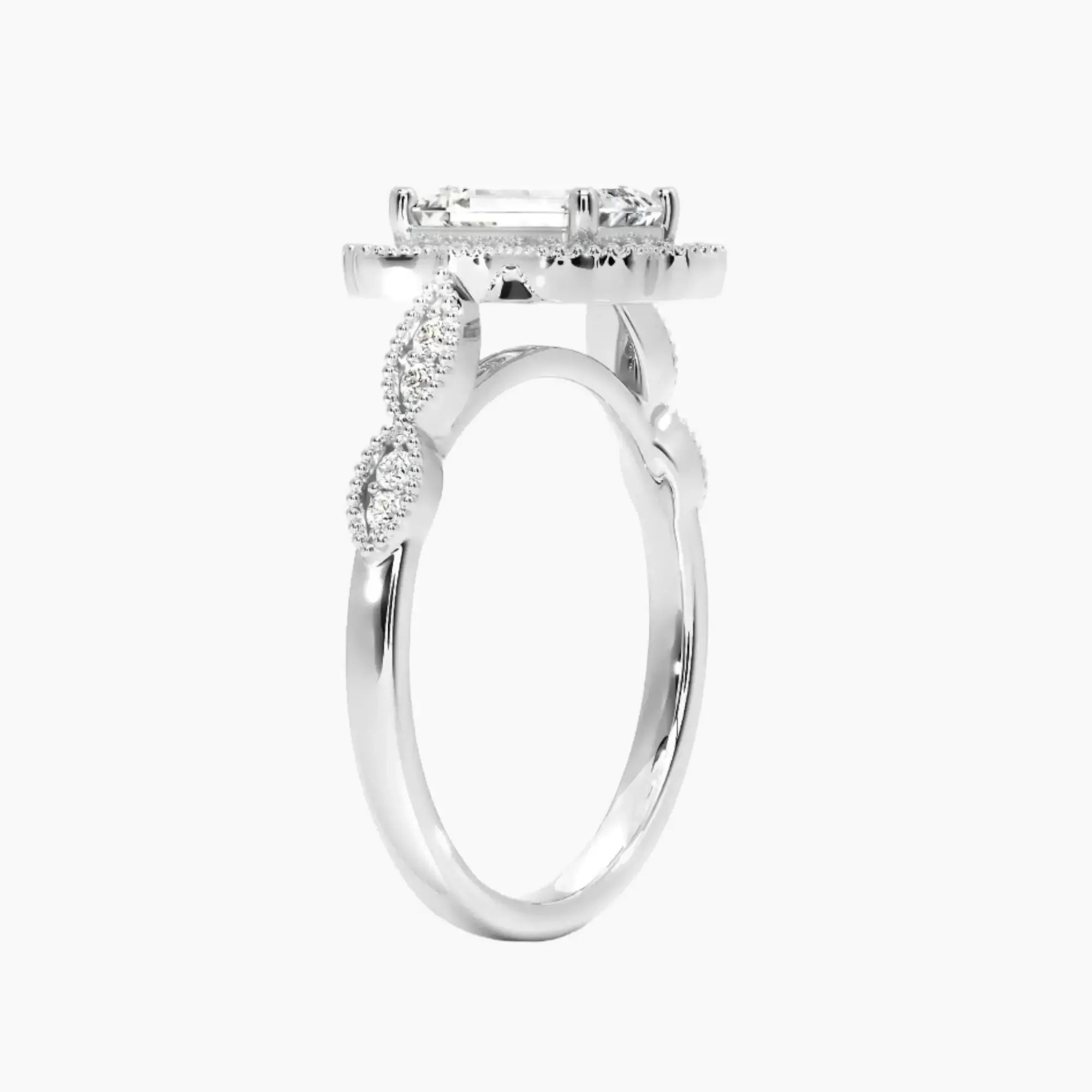 OBSER476 - Talitha Halo Emerald engagement ring setting view 2