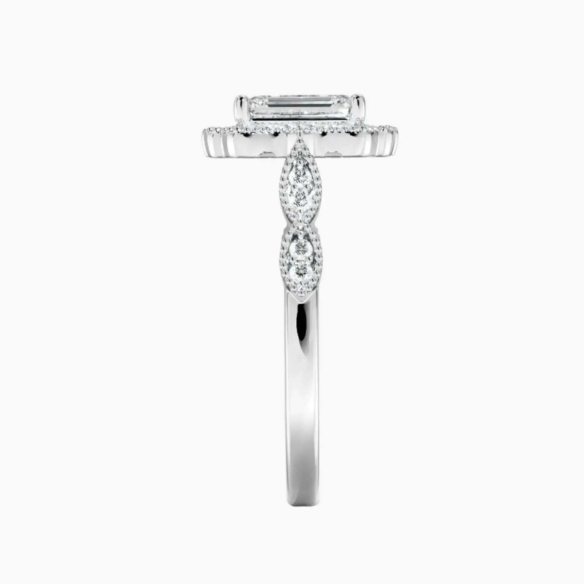 OBSER476 - Talitha Halo Emerald engagement ring setting view 3