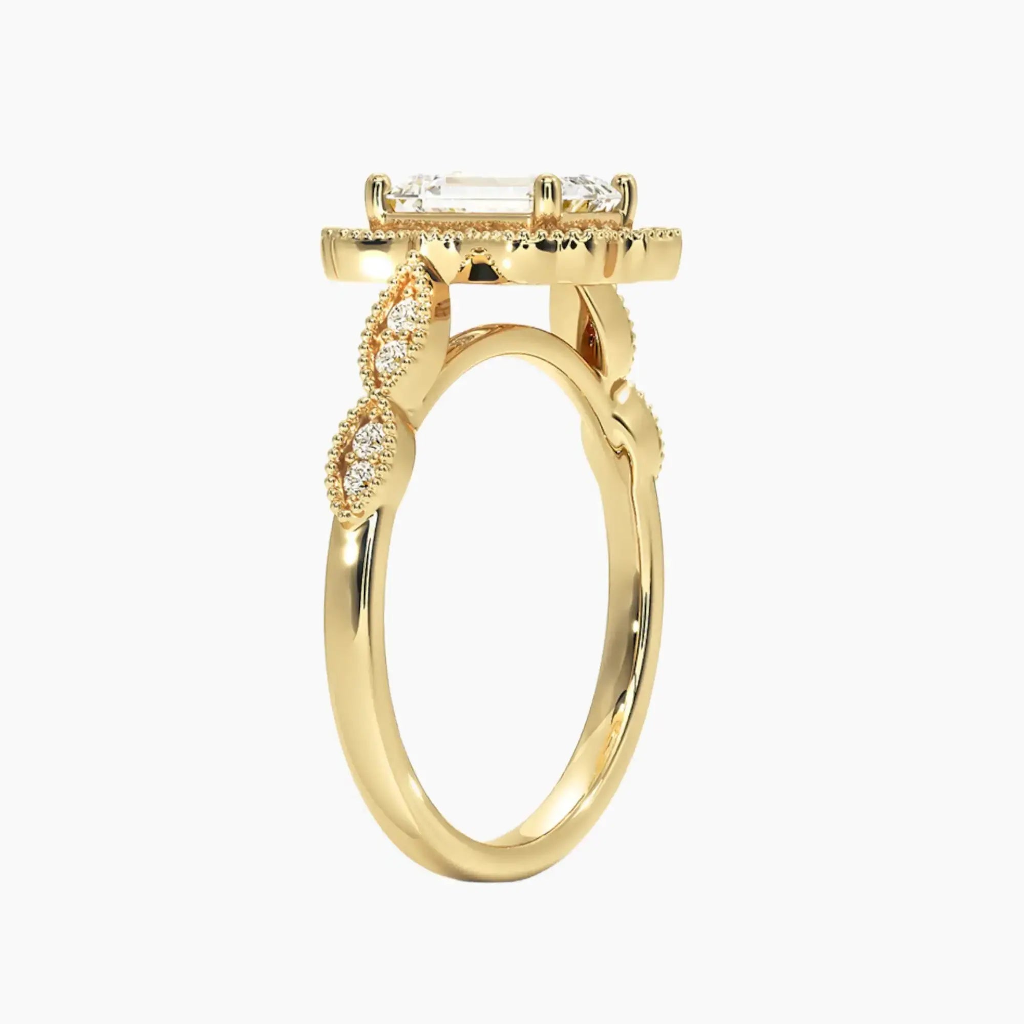 OBSER476 - Talitha Halo Emerald engagement ring setting view 8