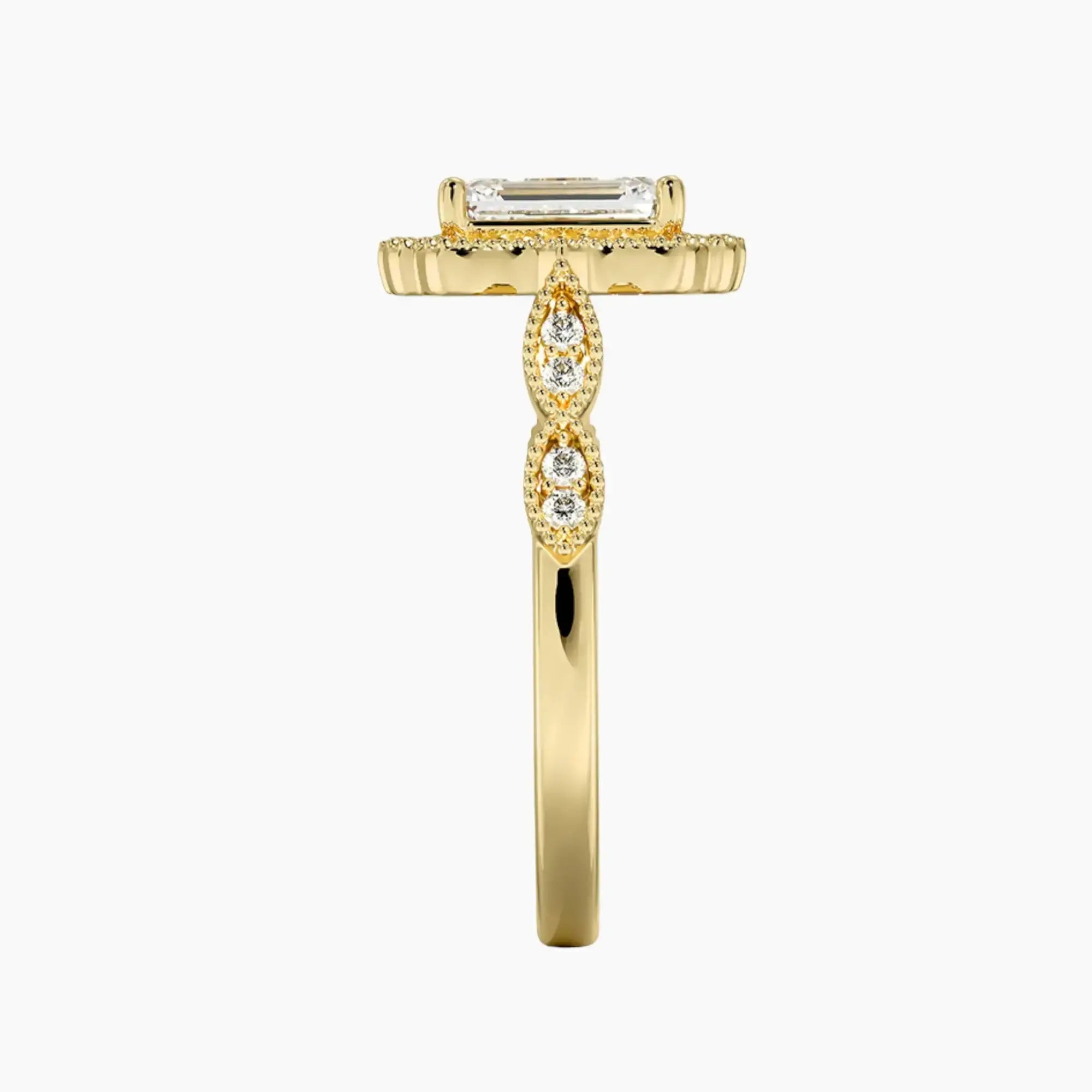 OBSER476 - Talitha Halo Emerald engagement ring setting view 9