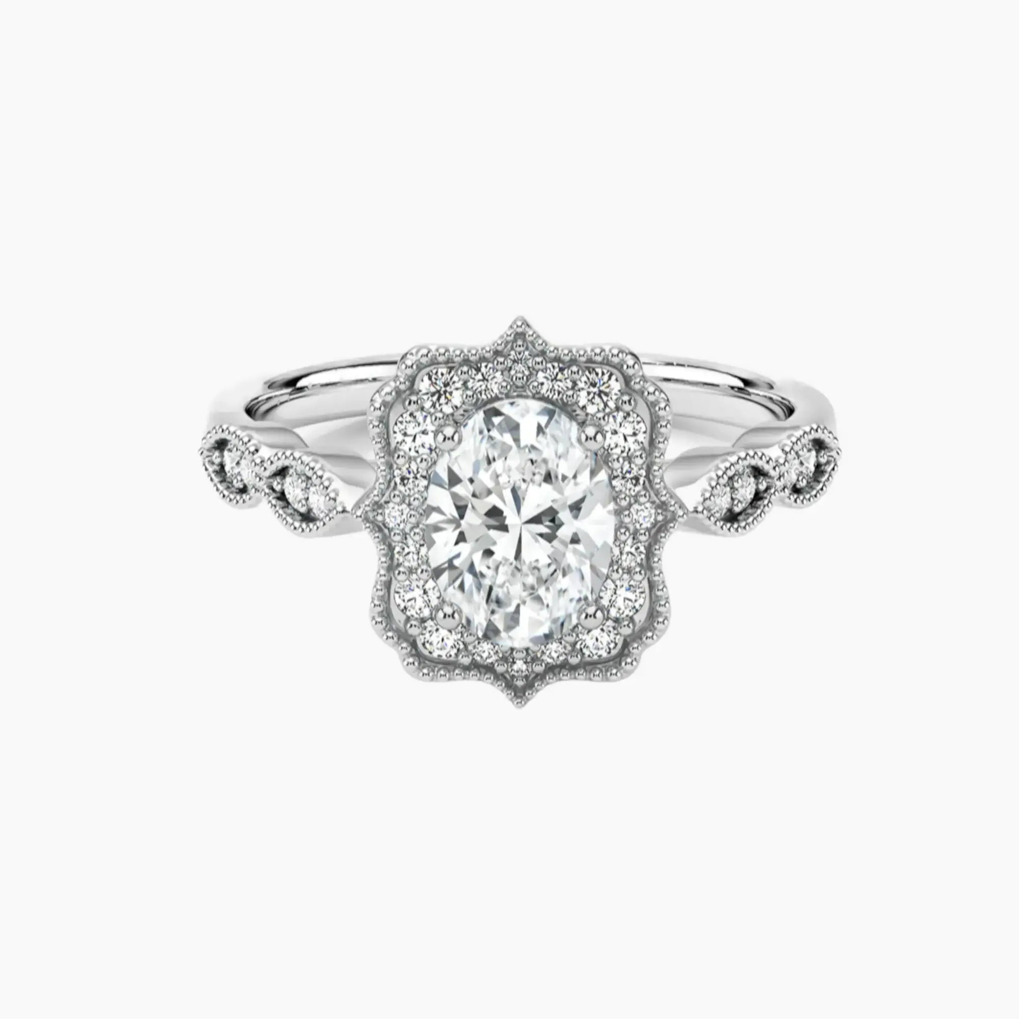 OBSER479 - Talitha Halo Oval engagement ring setting view 1