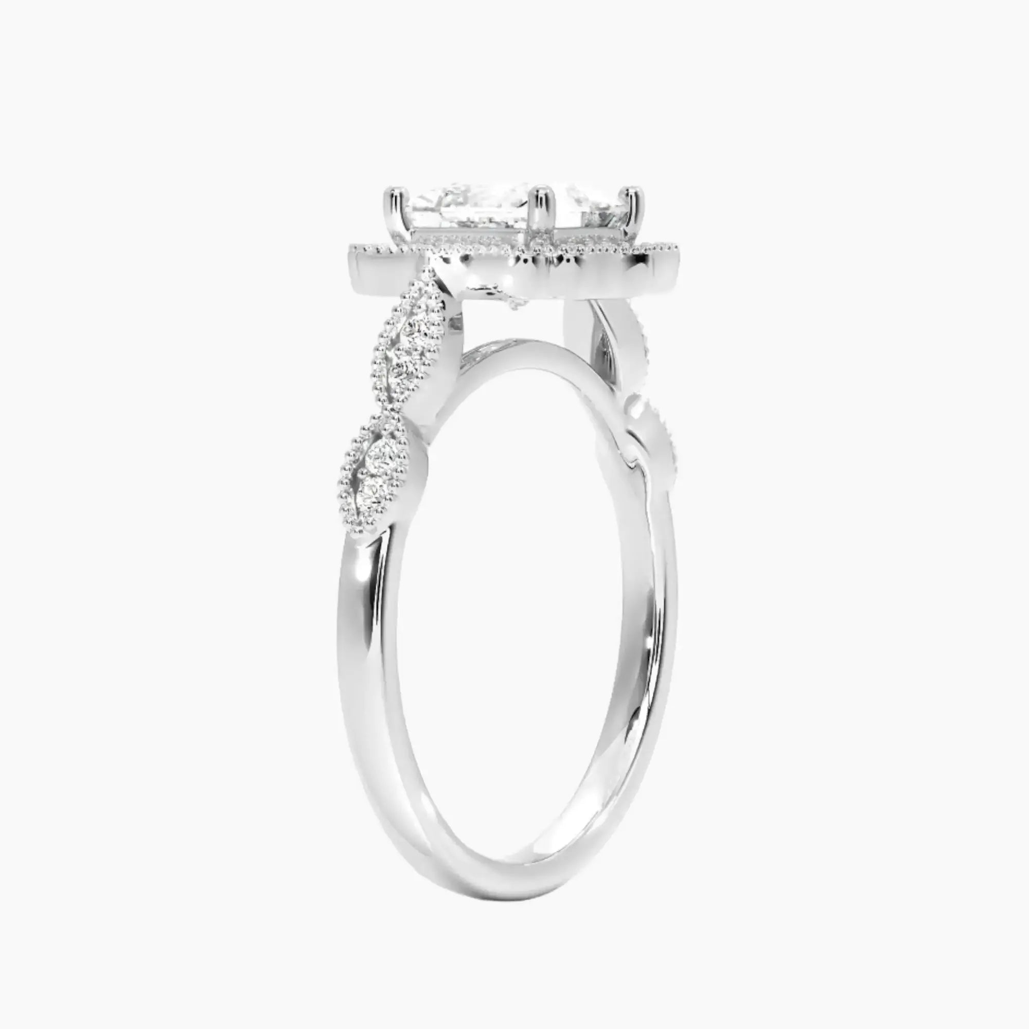 OBSER477 - Talitha Halo Princess engagement ring setting view 2