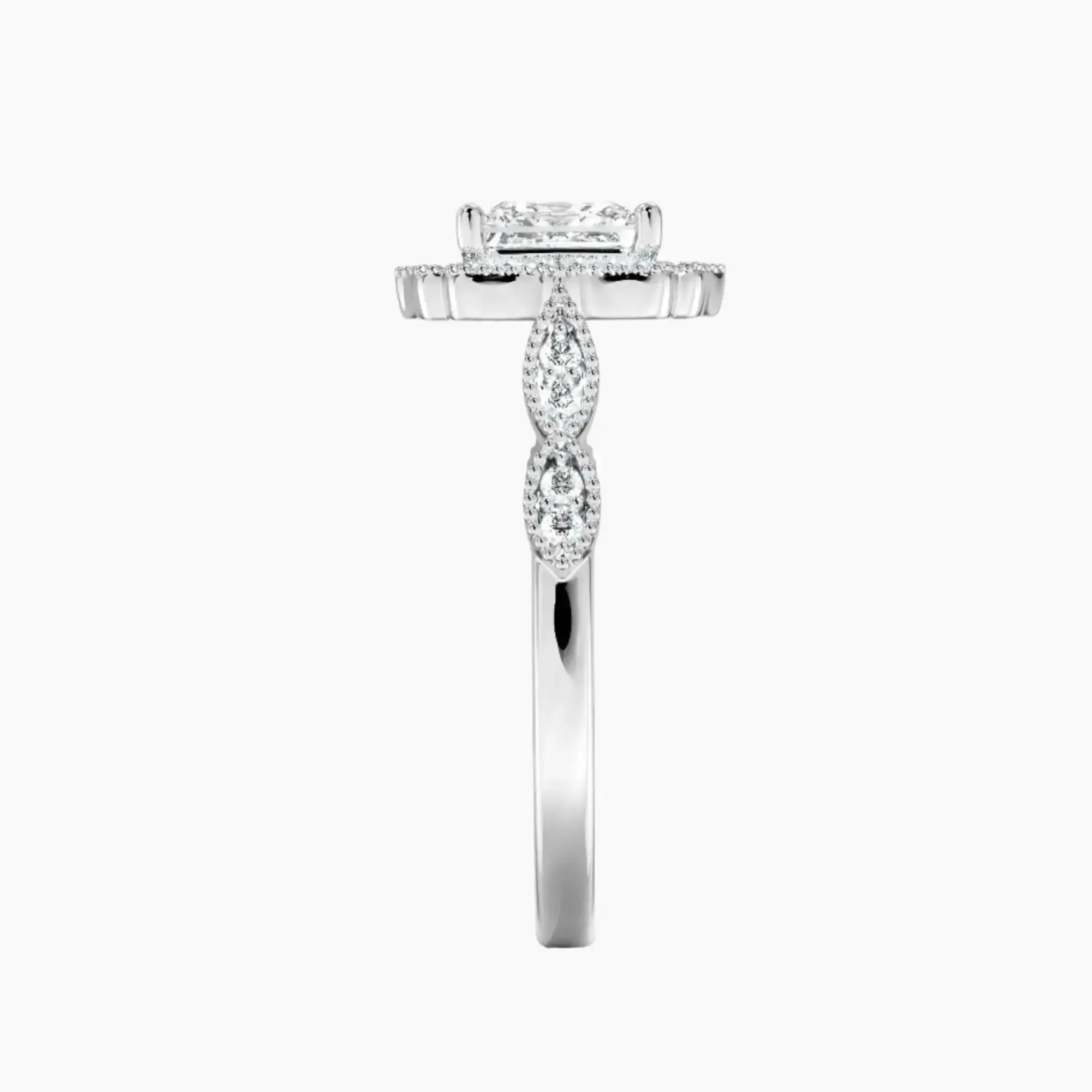 OBSER477 - Talitha Halo Princess engagement ring setting view 3