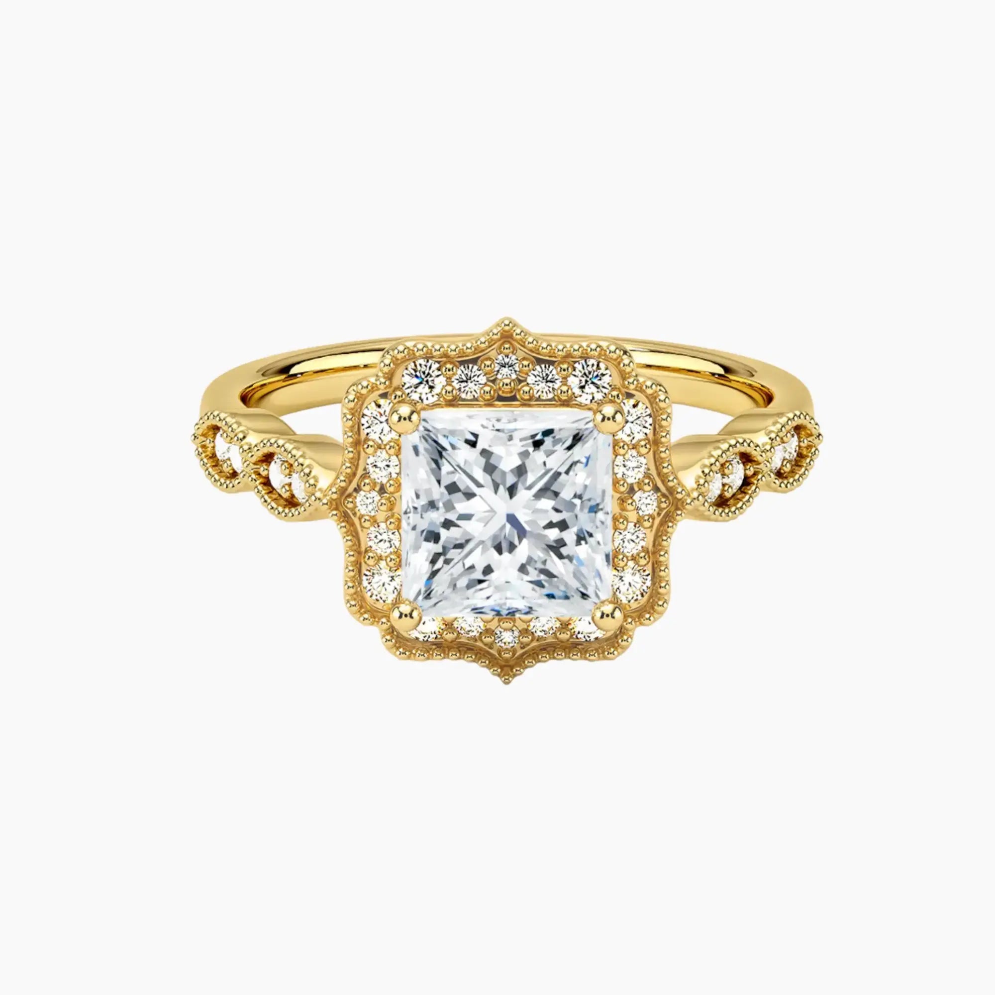 OBSER477 - Talitha Halo Princess engagement ring setting view 7