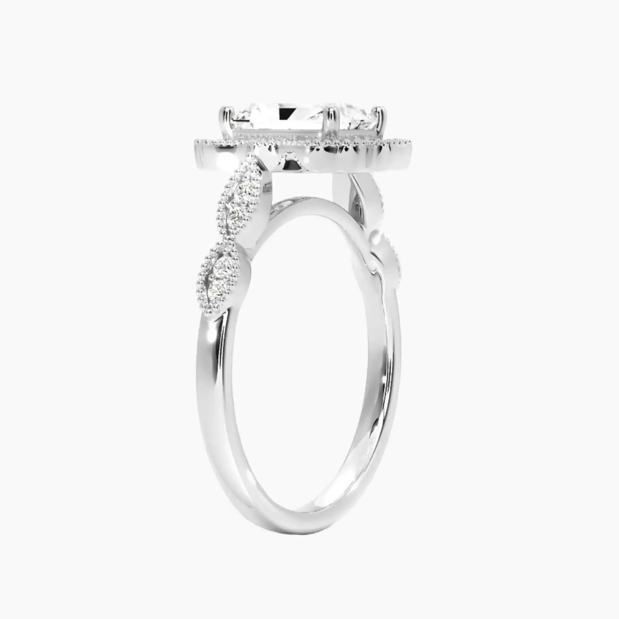 OBSER474 - Talitha Halo Radiant engagement ring setting view 2