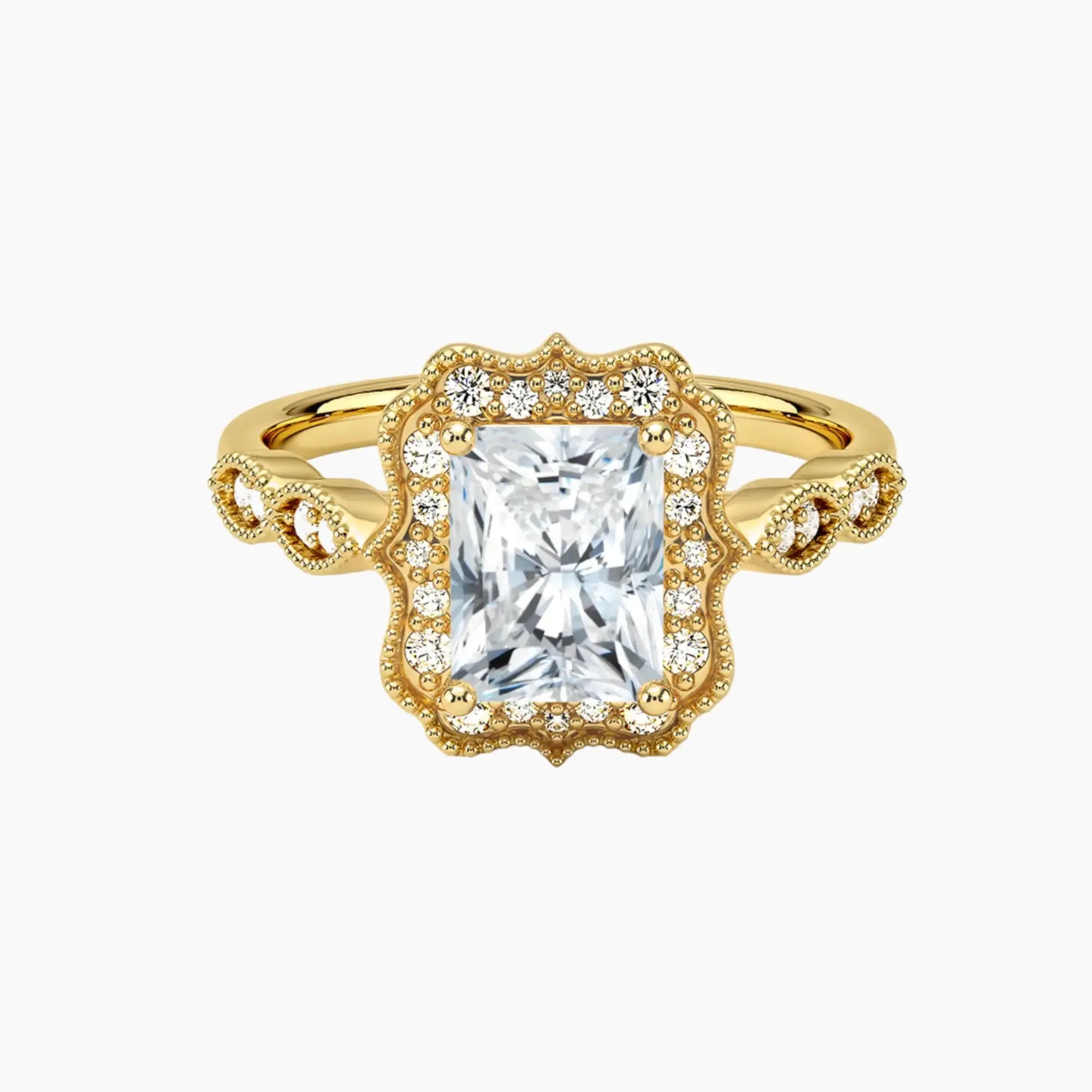OBSER474 - Talitha Halo Radiant engagement ring setting view 7