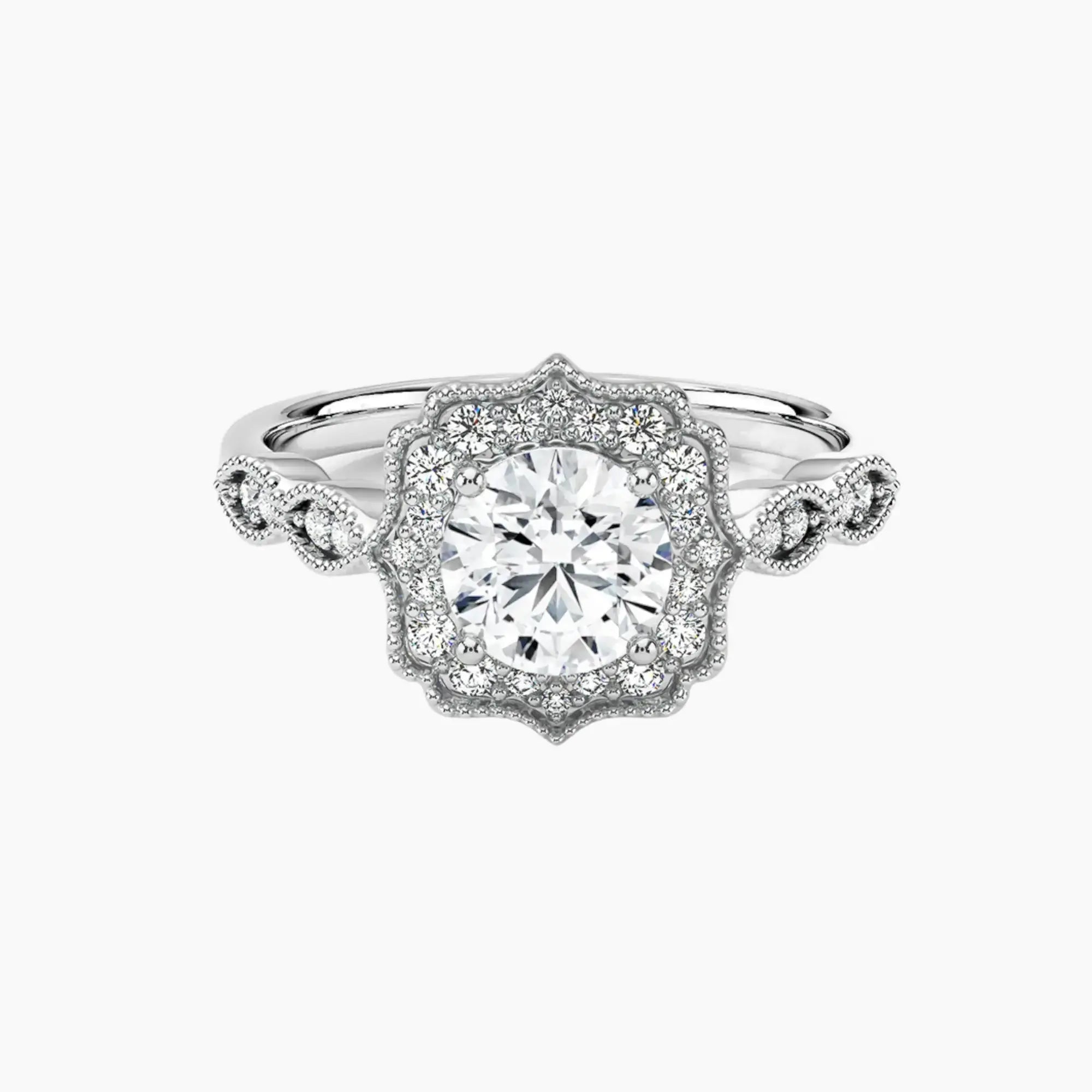 OBSER226 - Talitha Halo Round engagement ring setting view 1