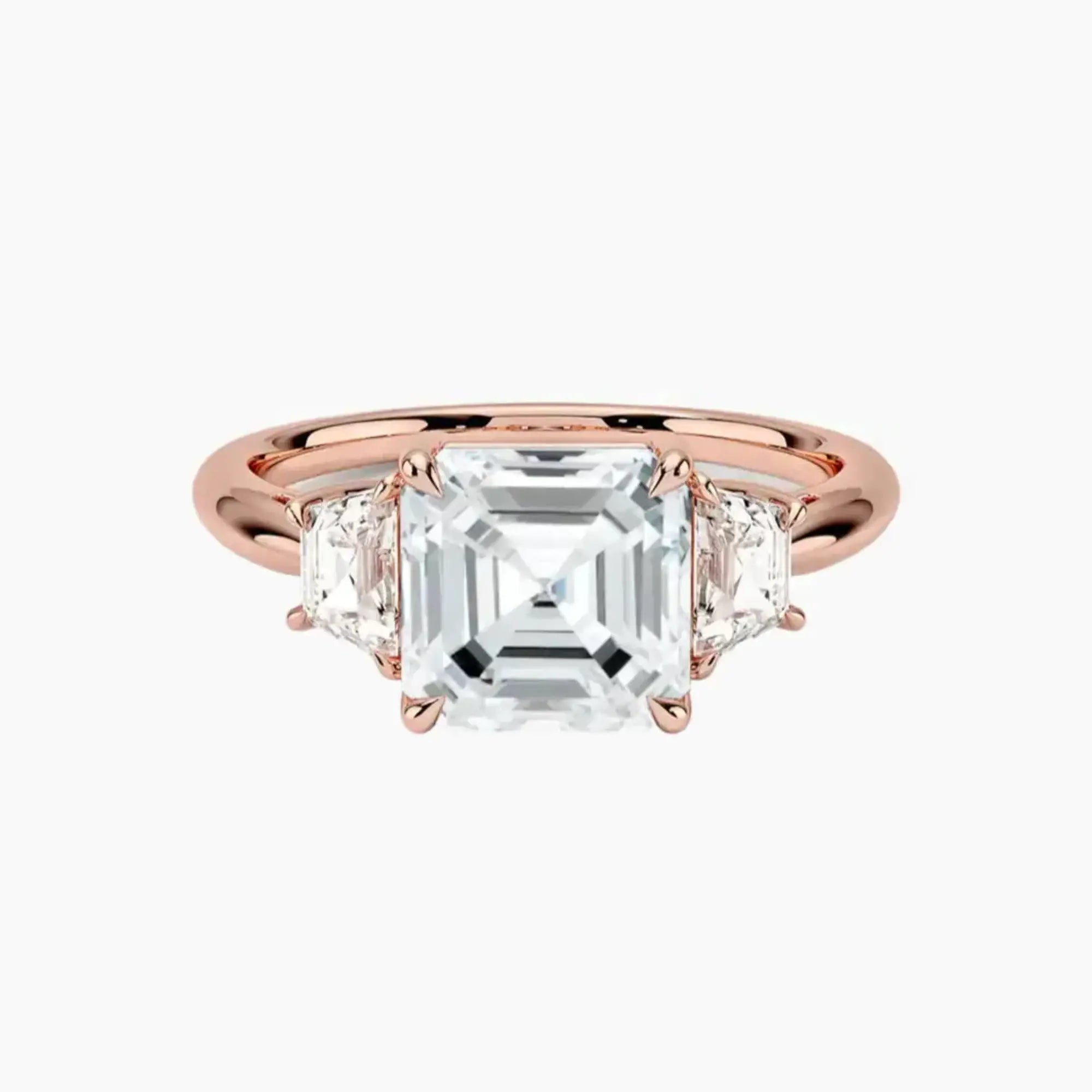 OBSER574 - Oriana Three Stone Asscher engagement ring setting view 4
