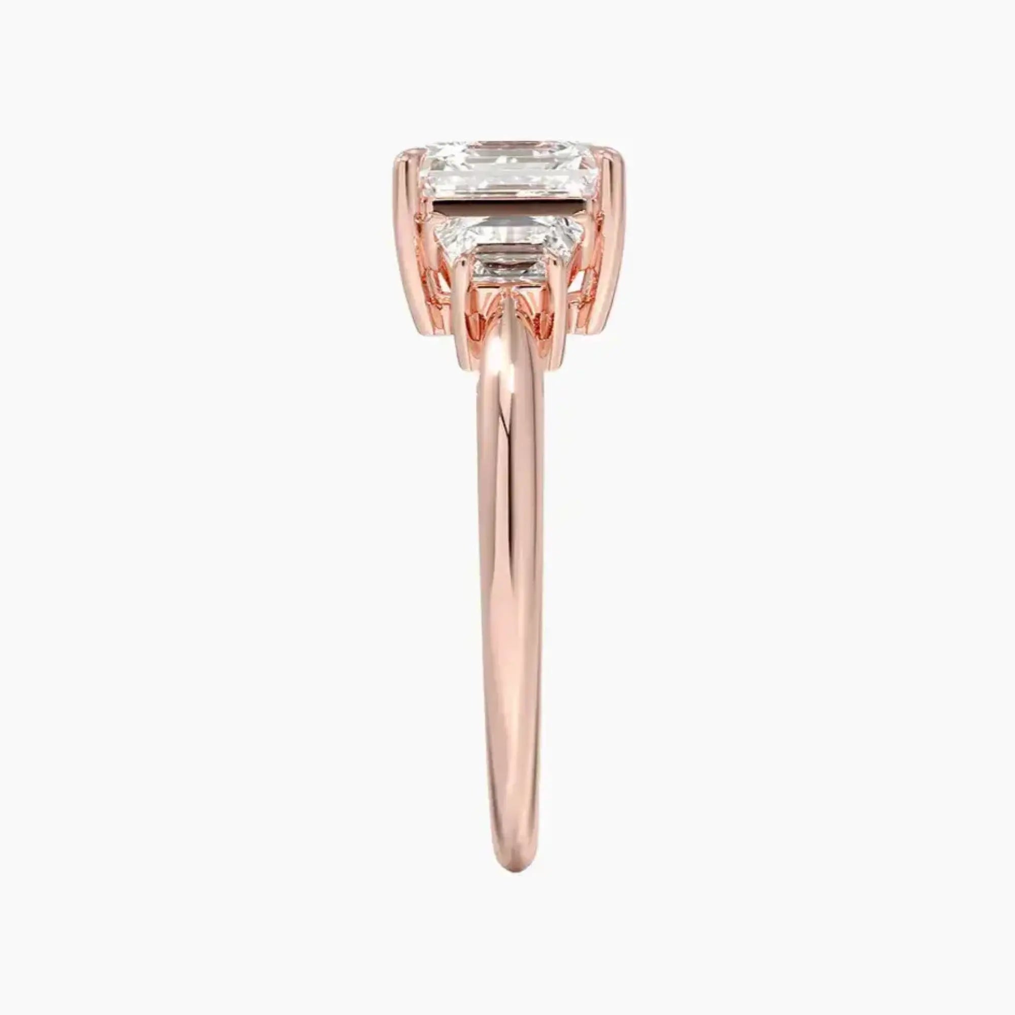 OBSER574 - Oriana Three Stone Asscher engagement ring setting view 6