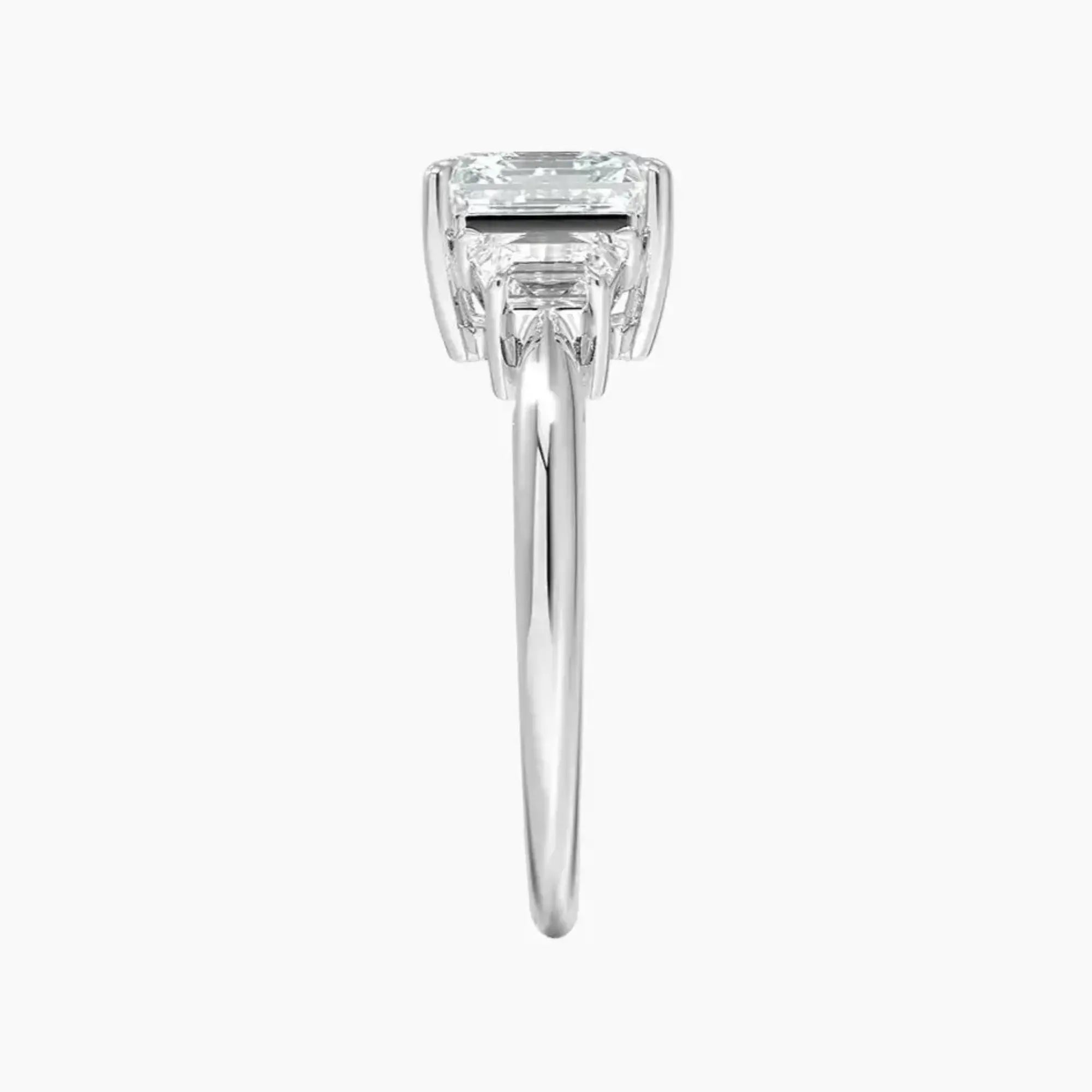OBSER574 - Oriana Three Stone Asscher engagement ring setting view 3