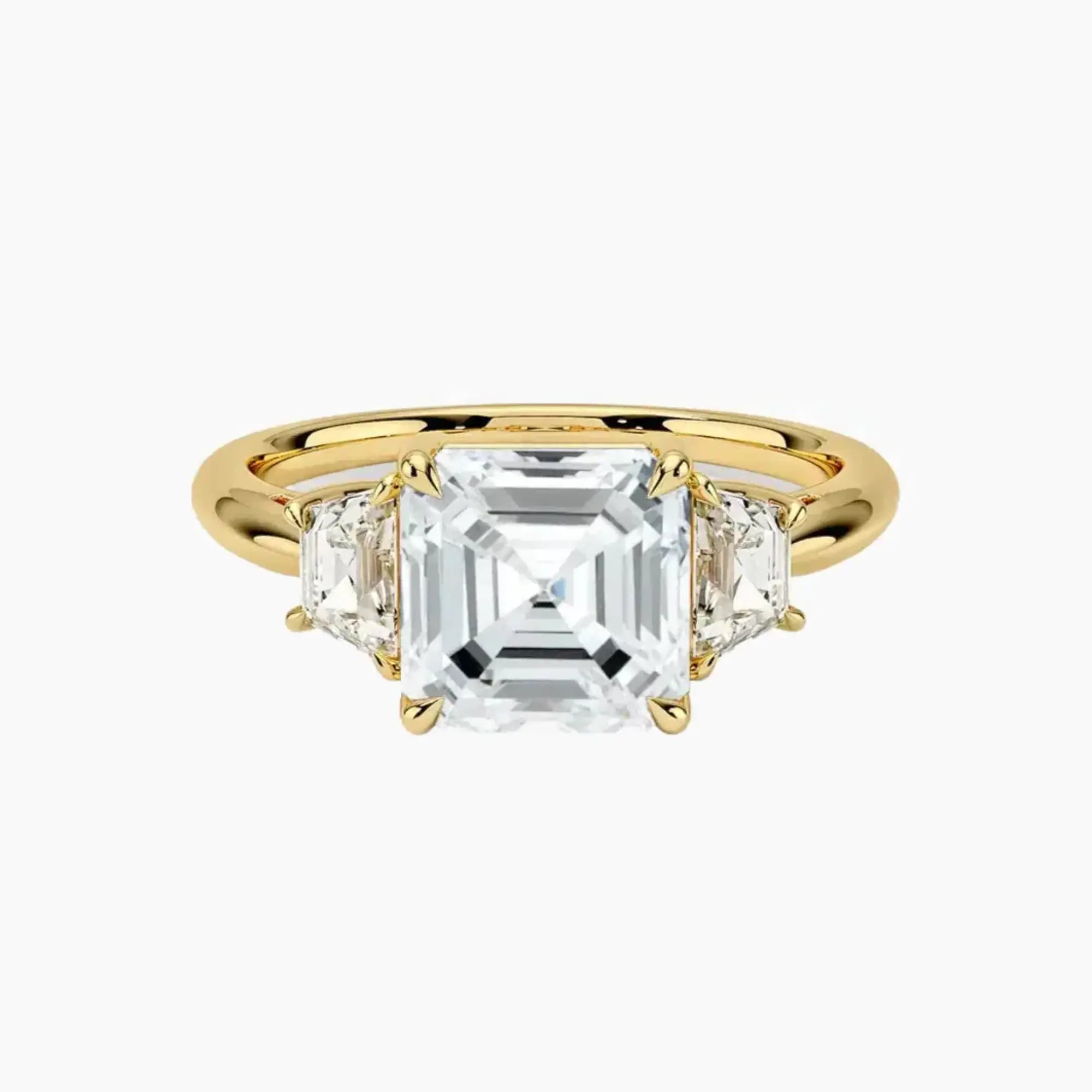 OBSER574 - Oriana Three Stone Asscher engagement ring setting view 7