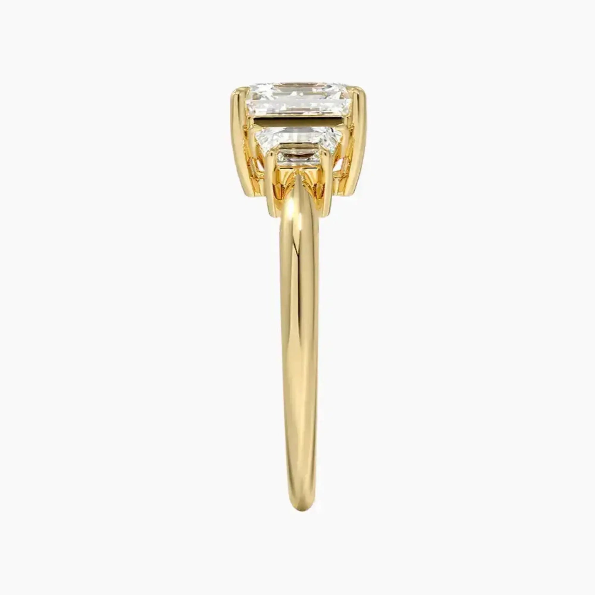 OBSER574 - Oriana Three Stone Asscher engagement ring setting view 9
