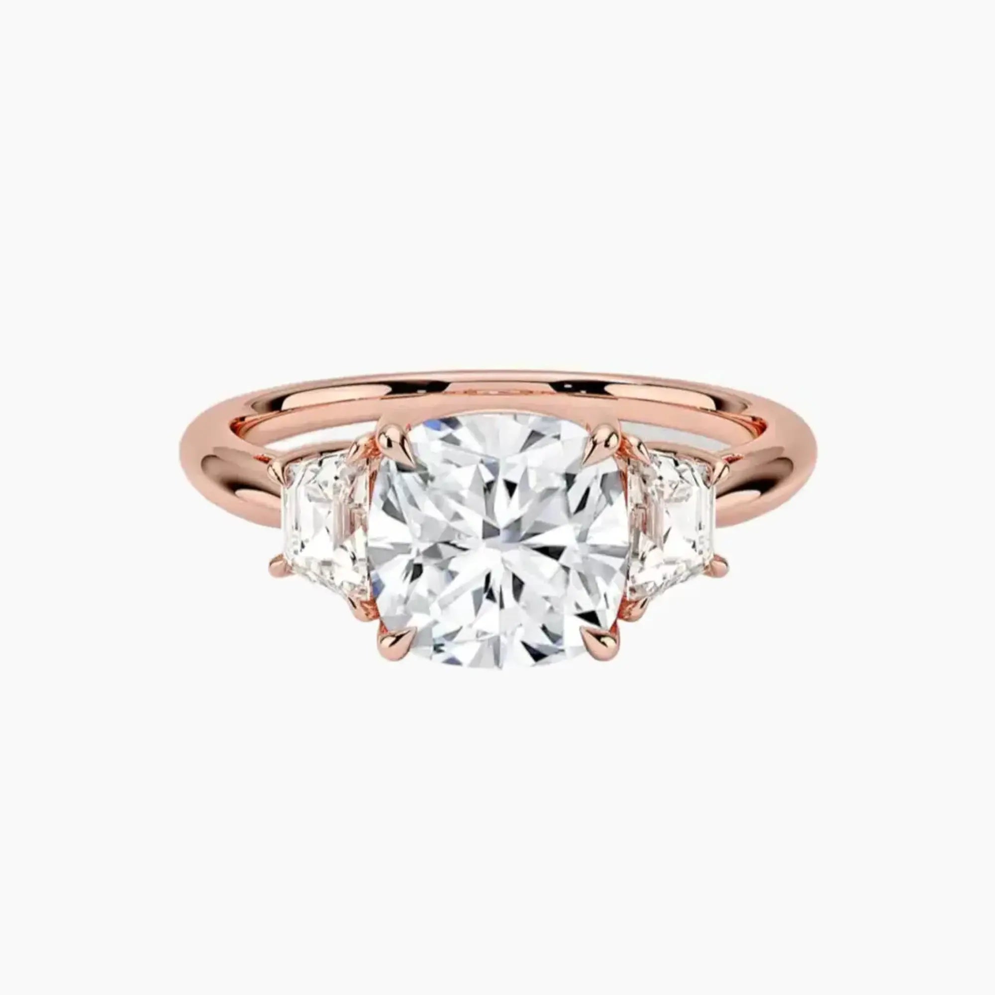 OBSER577 - Oriana Three Stone Cushion engagement ring setting view 4