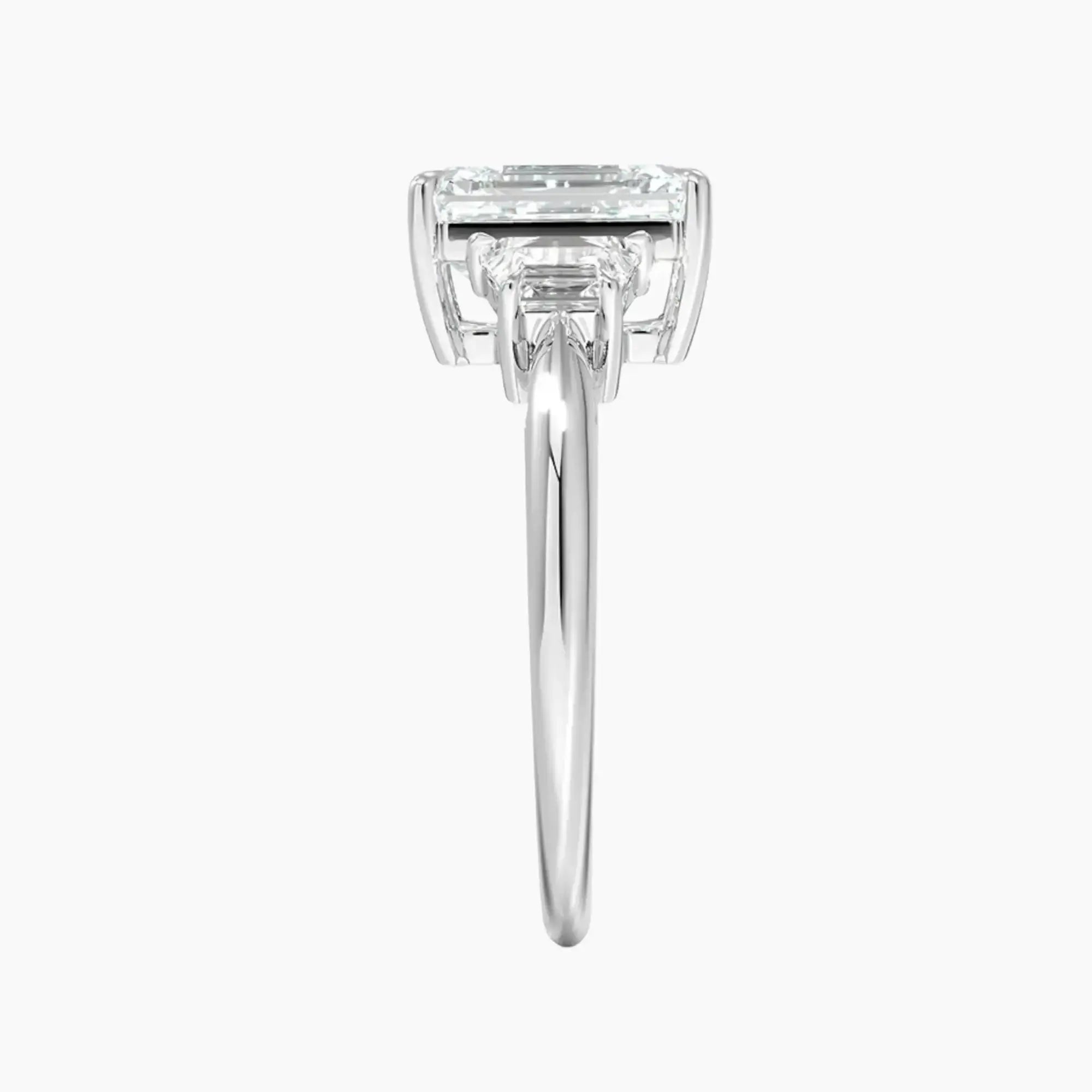 OBSER575 - Oriana Three Stone Emerald engagement ring setting view 3