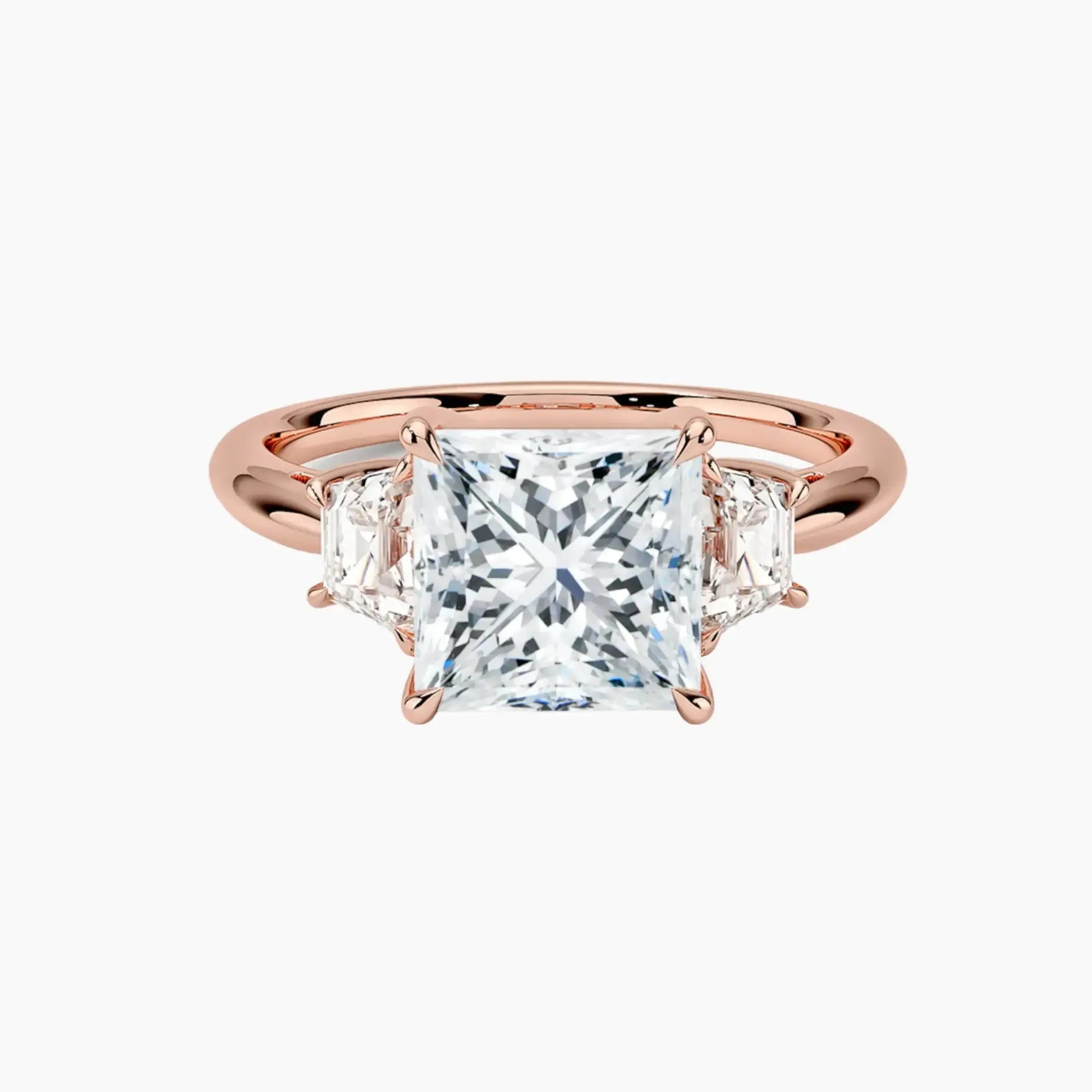 OBSER576 - Oriana Three Stone Princess engagement ring setting view 4