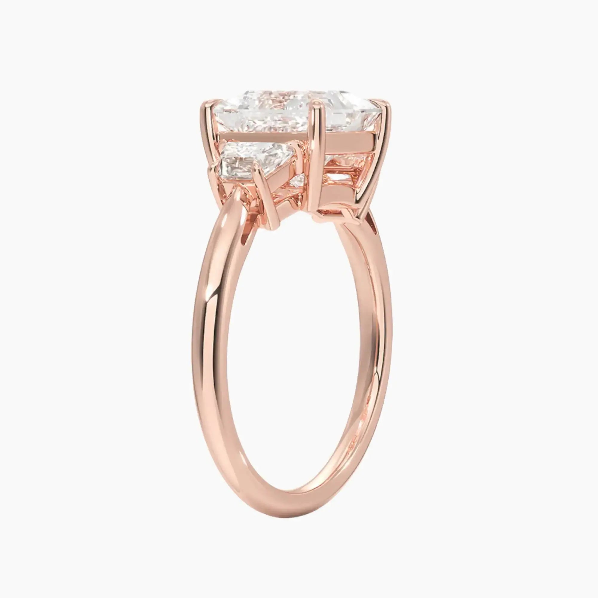 OBSER576 - Oriana Three Stone Princess engagement ring setting view 5