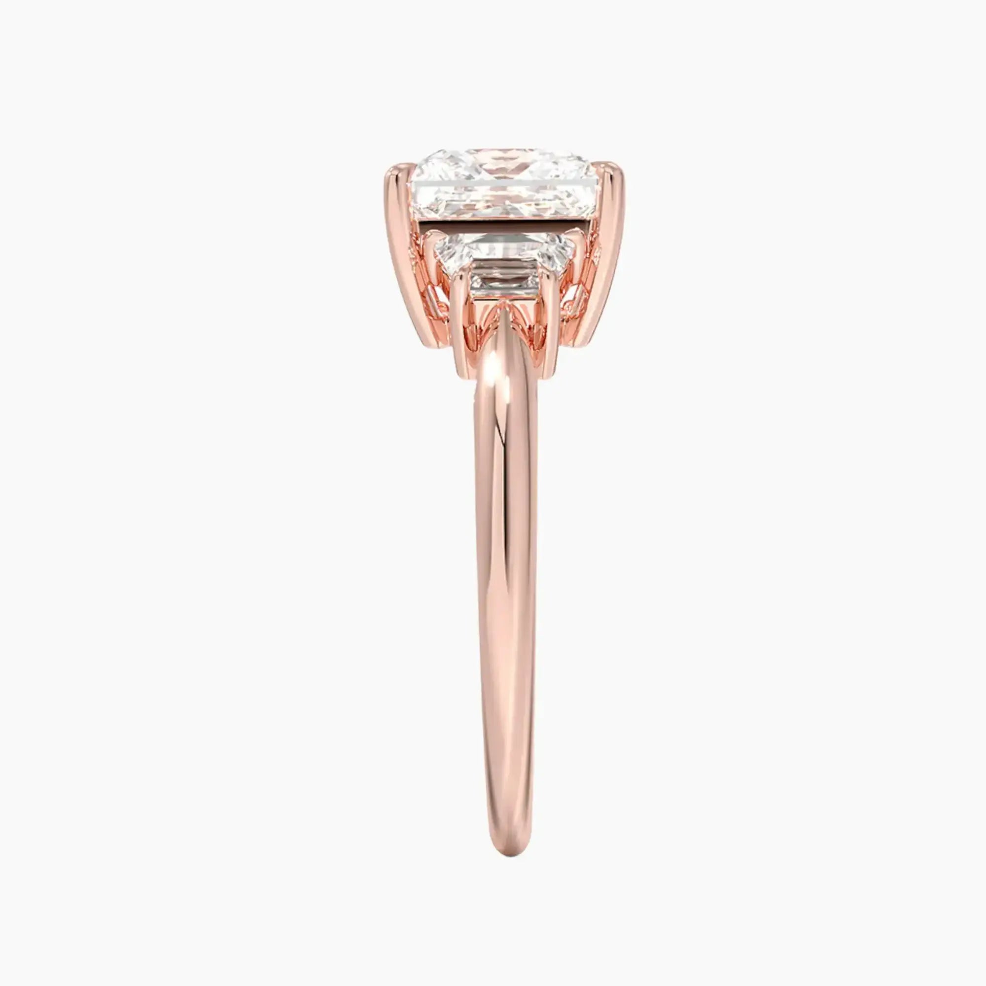 OBSER576 - Oriana Three Stone Princess engagement ring setting view 6