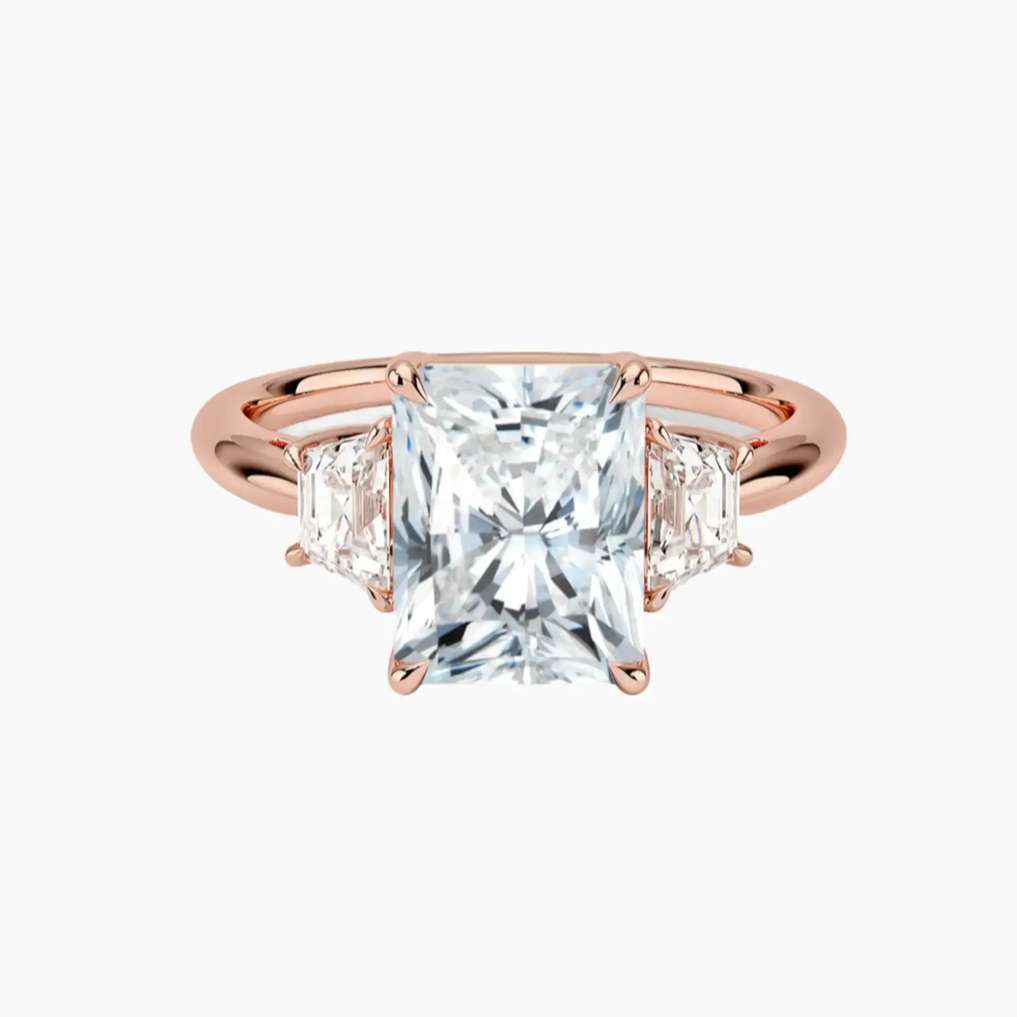 OBSER181 - Oriana Three Stone Radiant engagement ring setting view 4