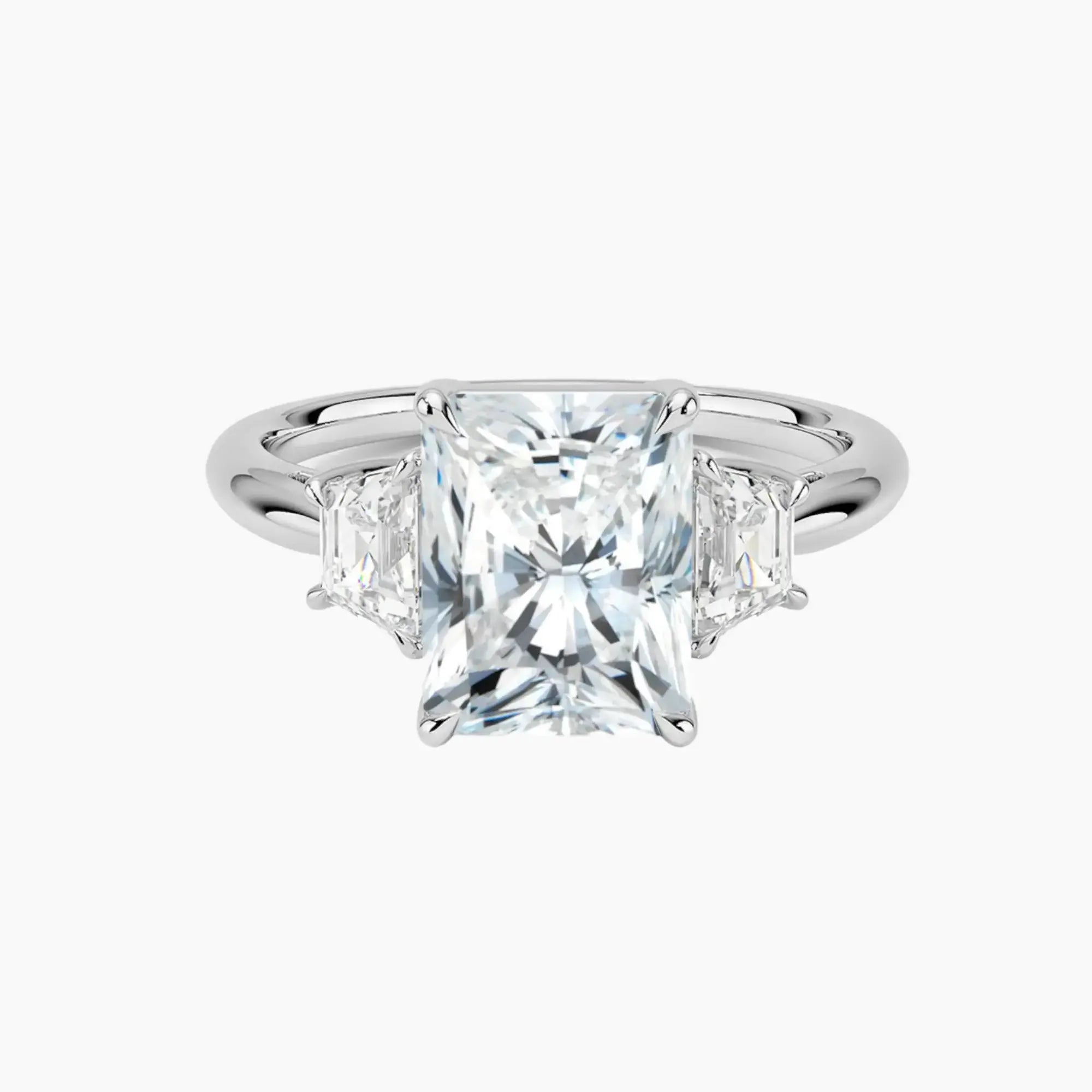 OBSER181 - Oriana Three Stone Radiant engagement ring setting view 1