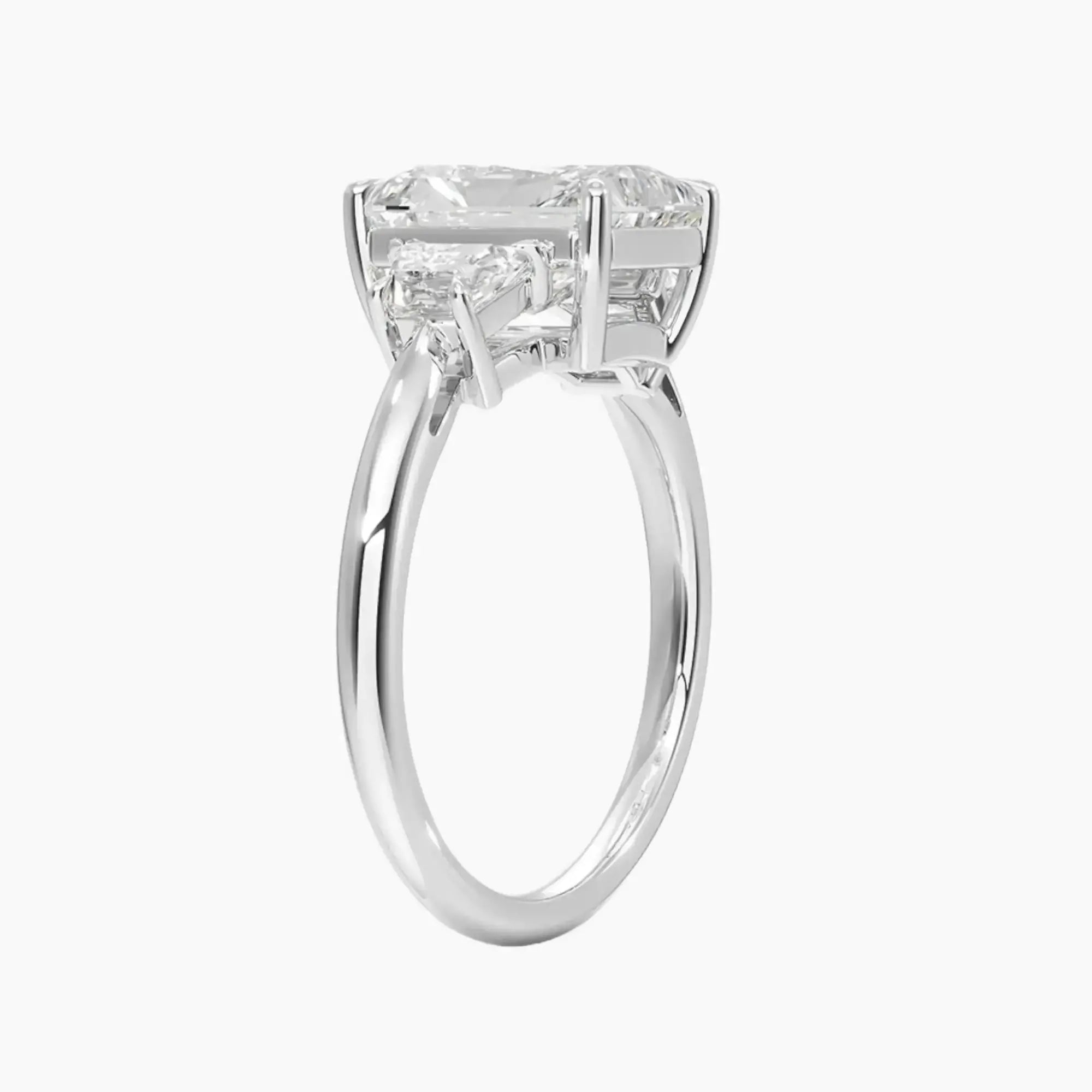 OBSER181 - Oriana Three Stone Radiant engagement ring setting view 2