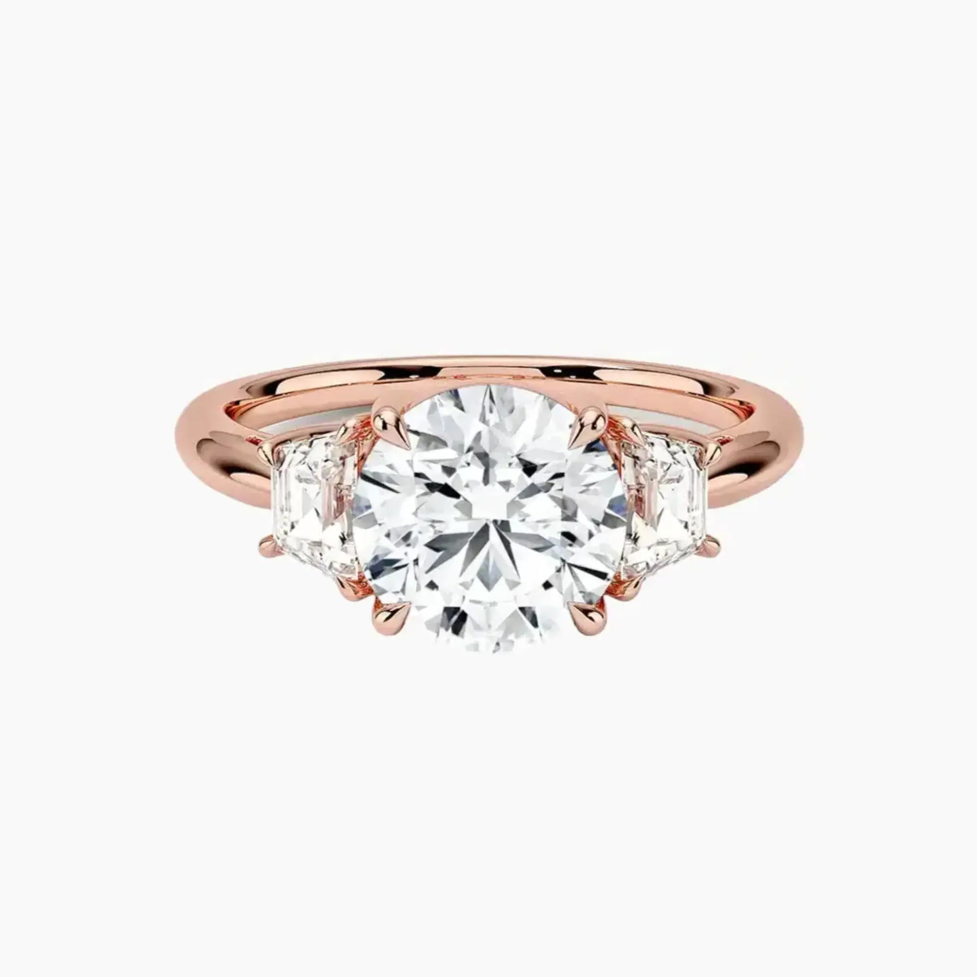 OBSER579 - Oriana Three Stone Round engagement ring setting view 4